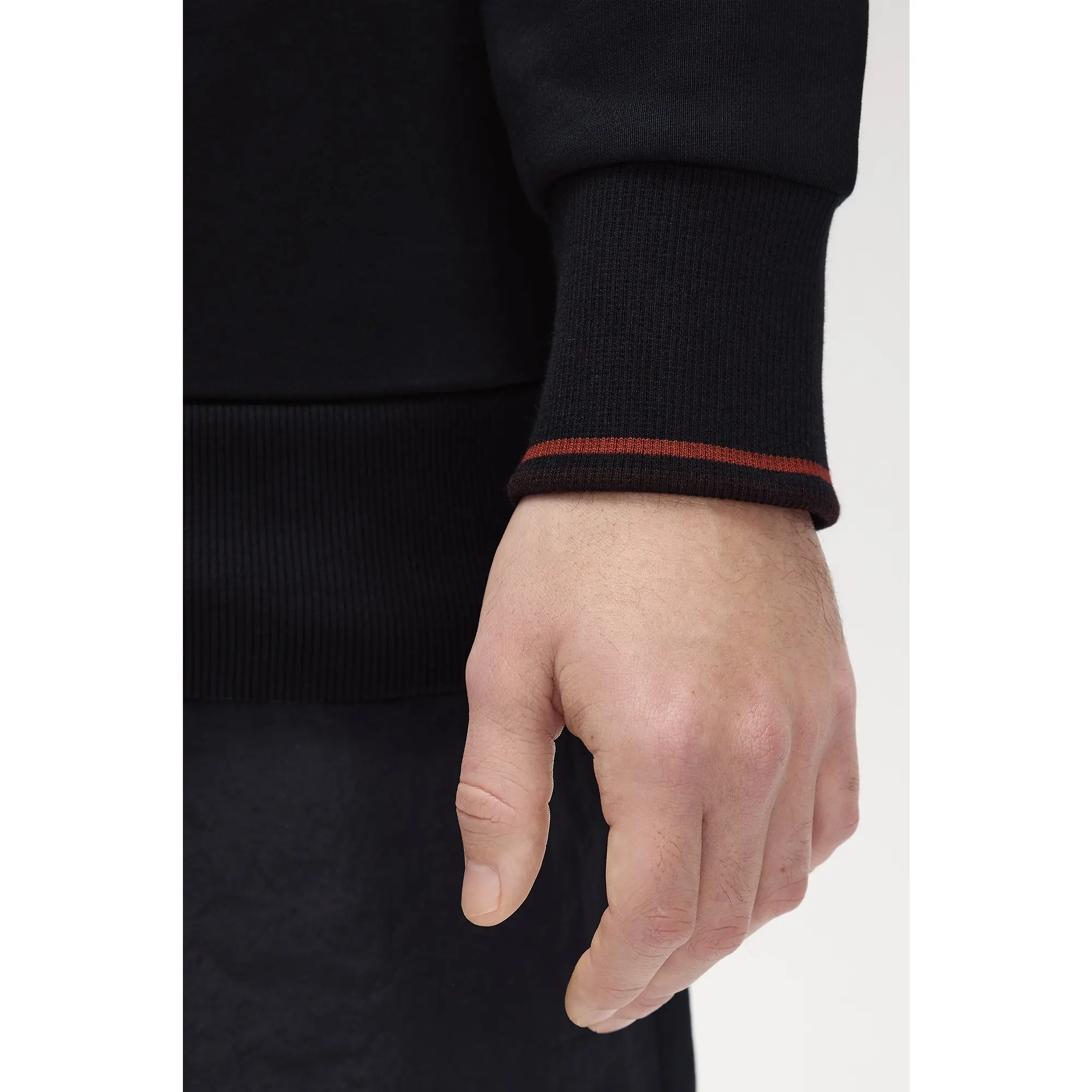 Product image 8 of 9 of Fred Perry Men's Half Zip Sweatshirt - Navy / Brandy / Rich Brown