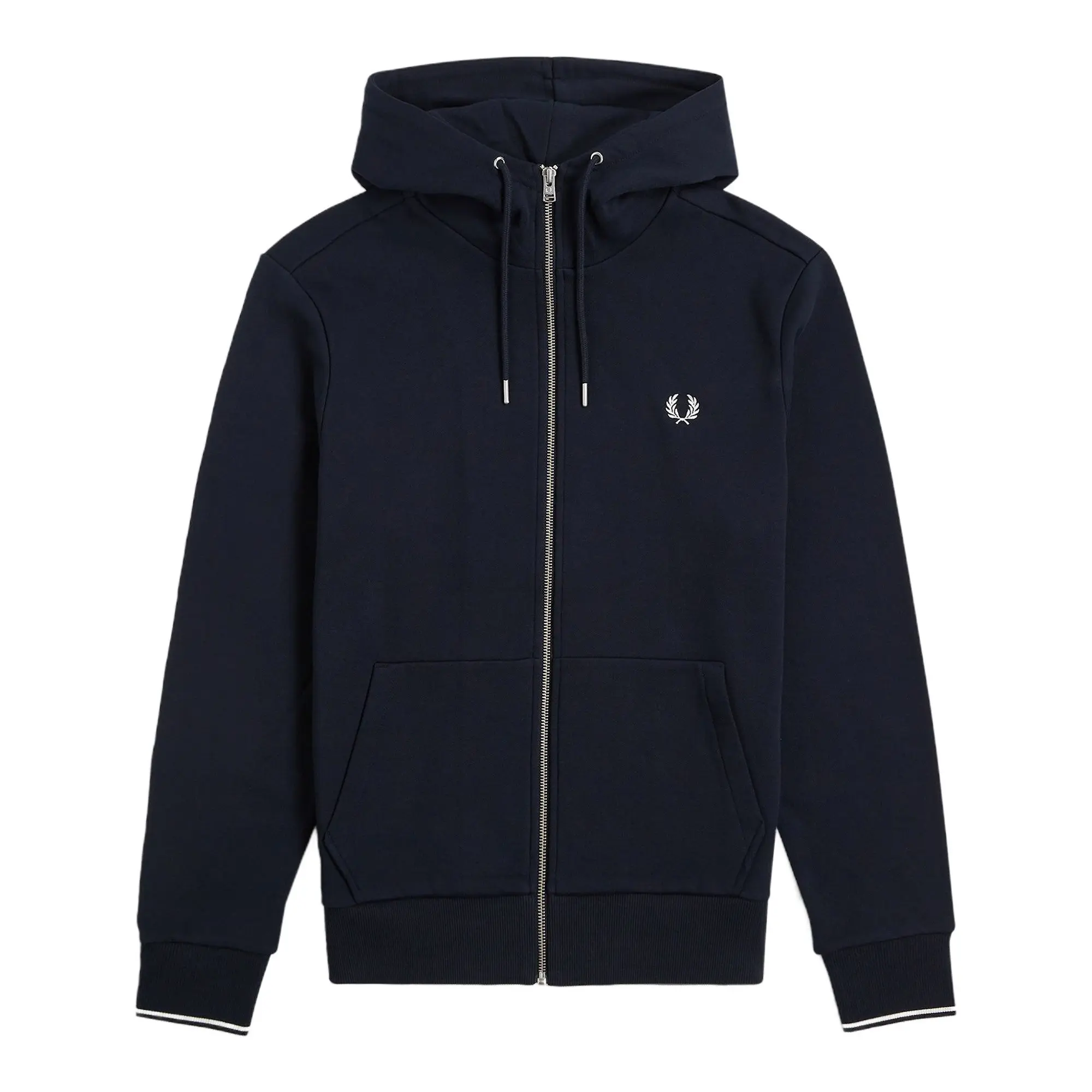 Product image 1 of 12 of Fred Perry Men's Hooded Zip Through Sweatshirt - Navy