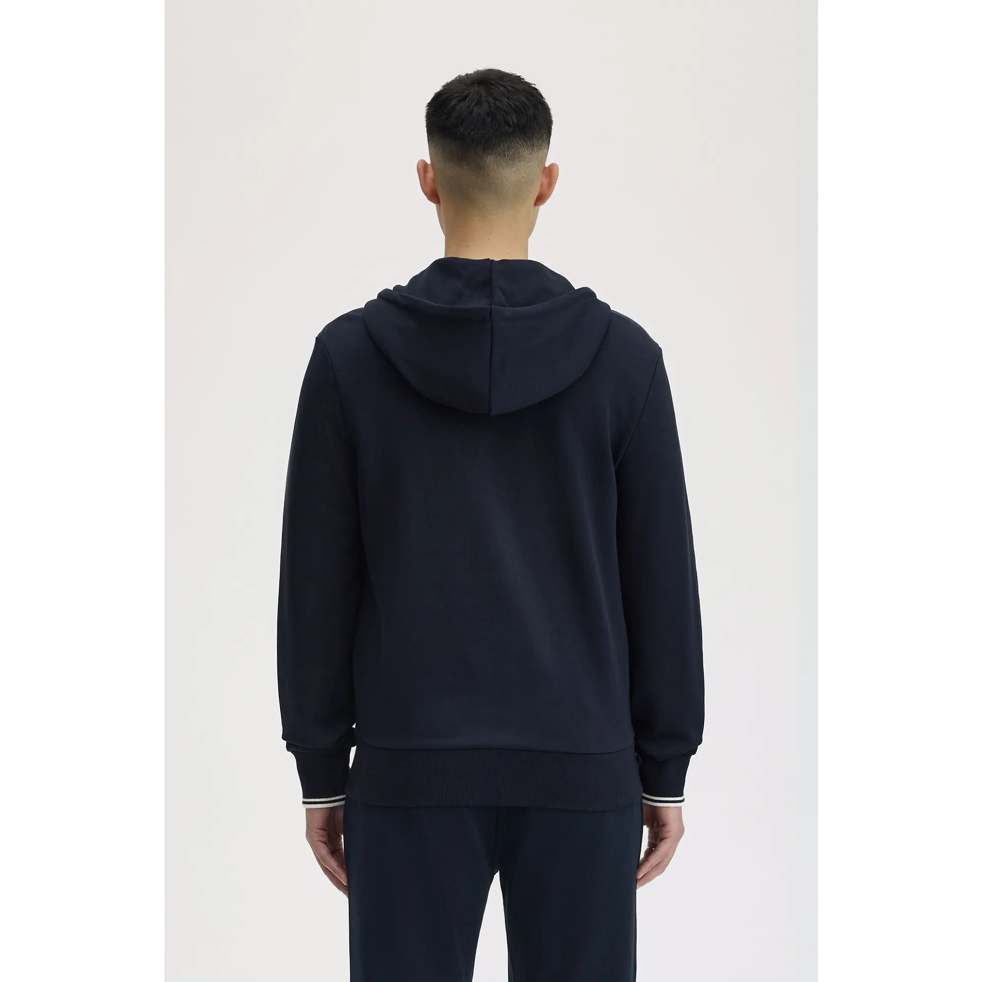 Product image 4 of 12 of Fred Perry Men's Hooded Zip Through Sweatshirt - Navy