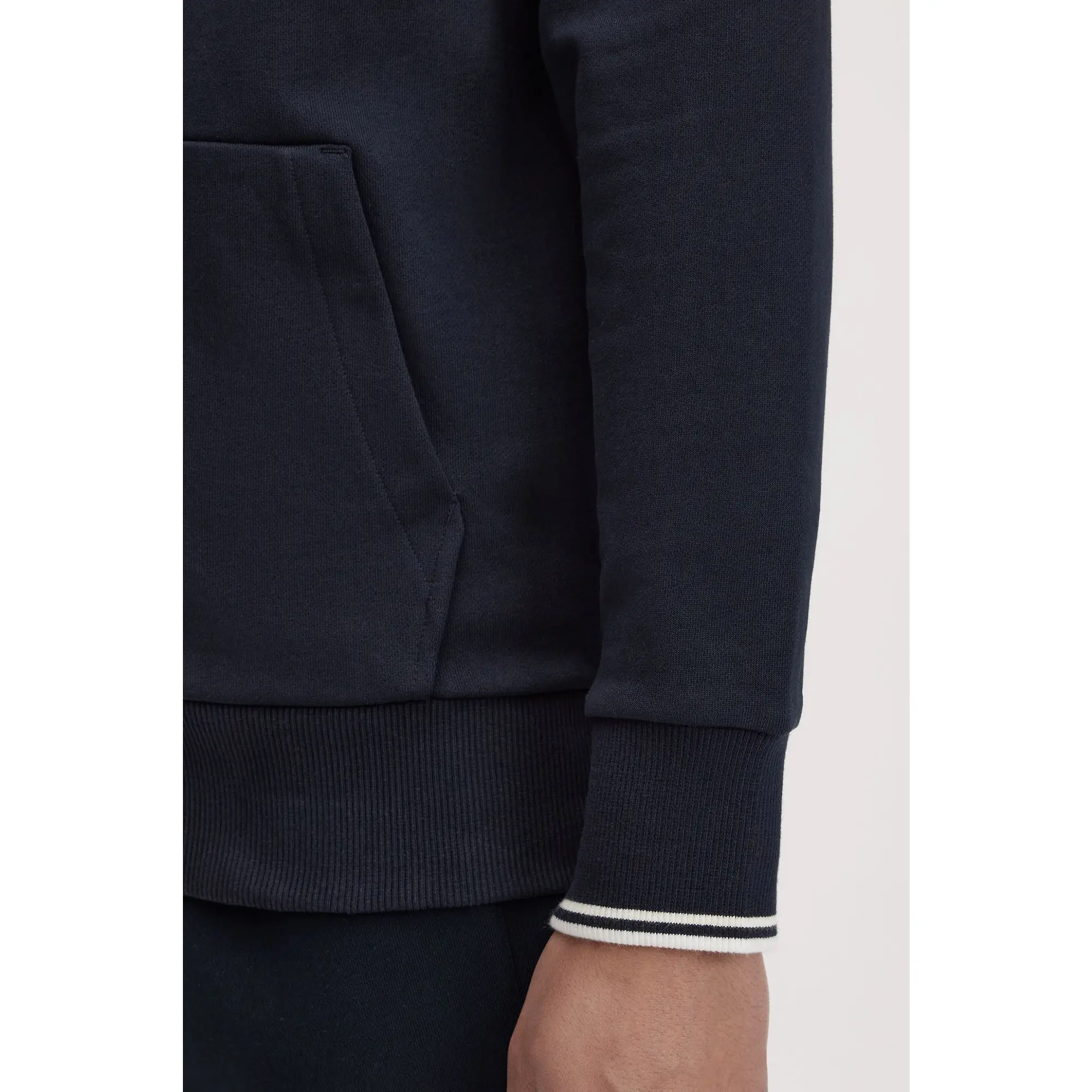 Product image 9 of 12 of Fred Perry Men's Hooded Zip Through Sweatshirt - Navy