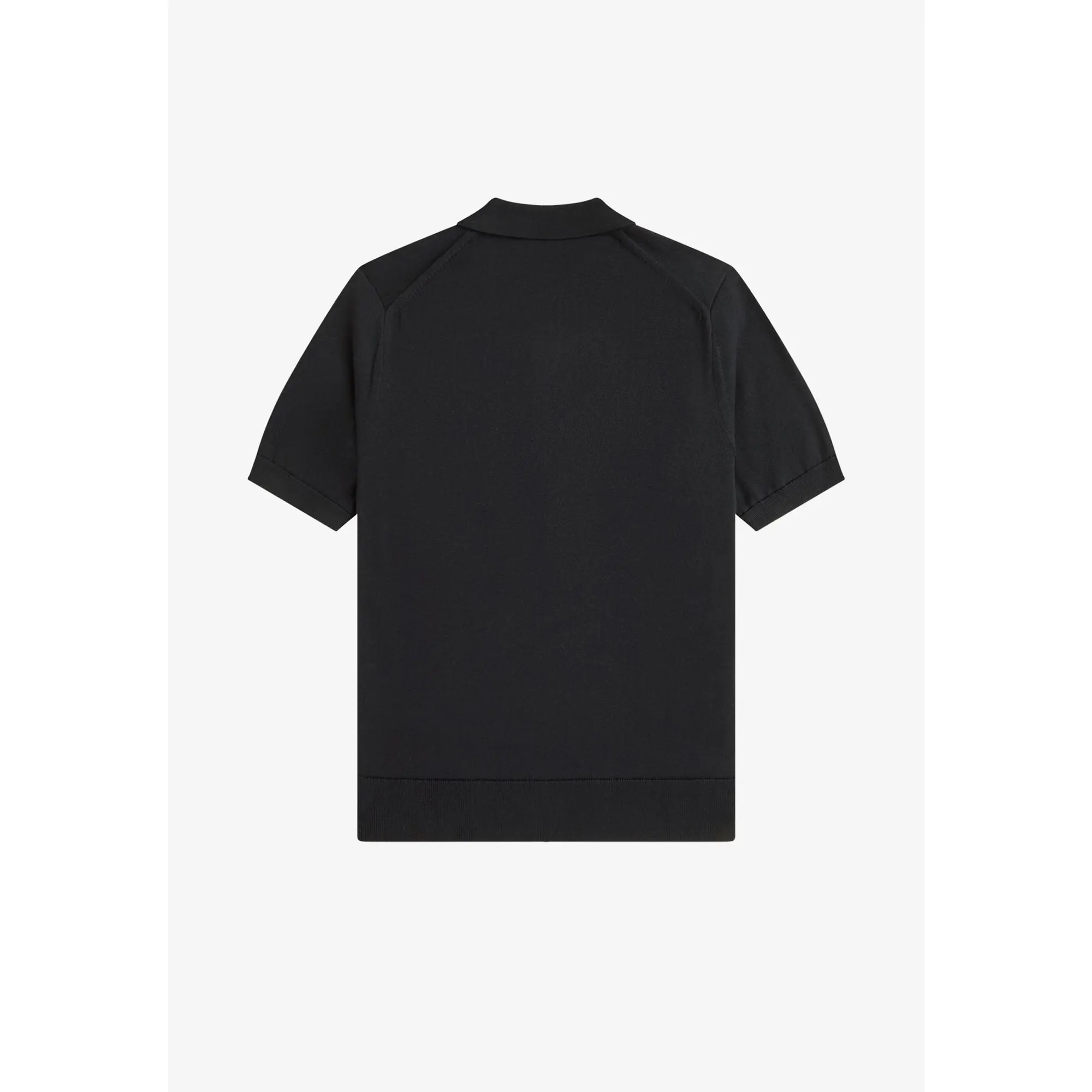 Product image 7 of 7 of Fred Perry Men's Long Staple Cotton Knitted Shirt - Black