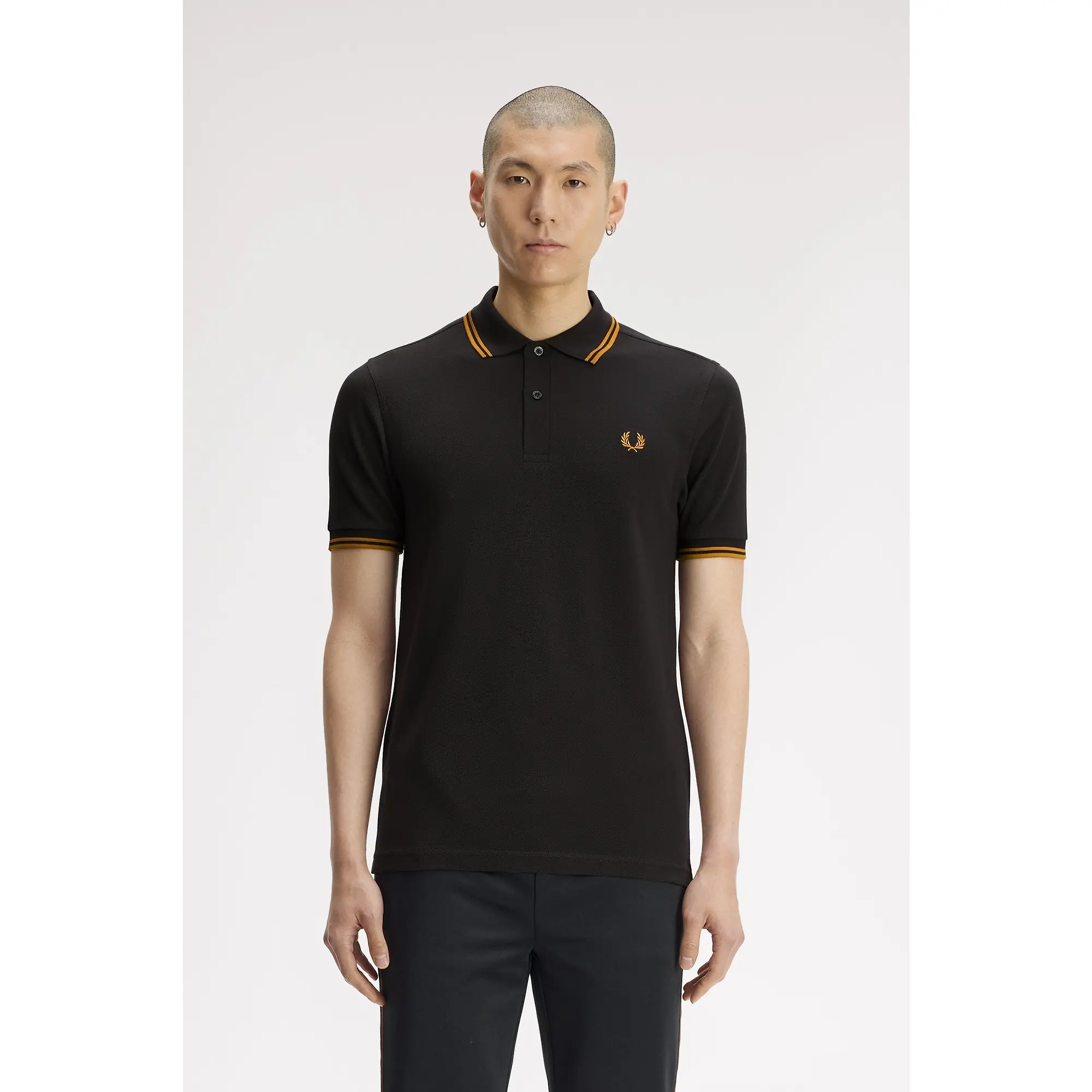 Product image 2 of 9 of Fred Perry Men's M3600 Twin Tipped Shirt - Anchor Grey / Golden