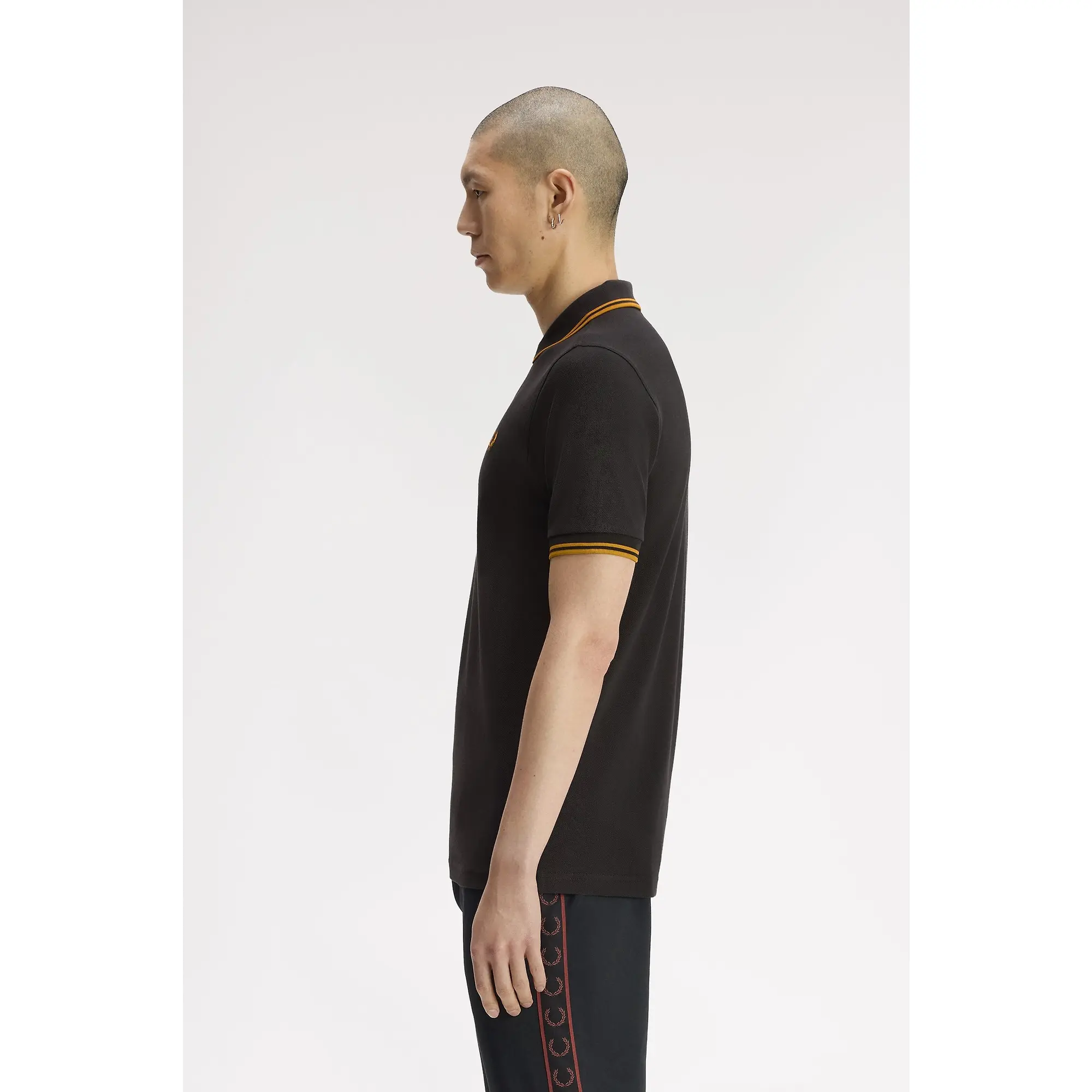 Product image 3 of 9 of Fred Perry Men's M3600 Twin Tipped Shirt - Anchor Grey / Golden