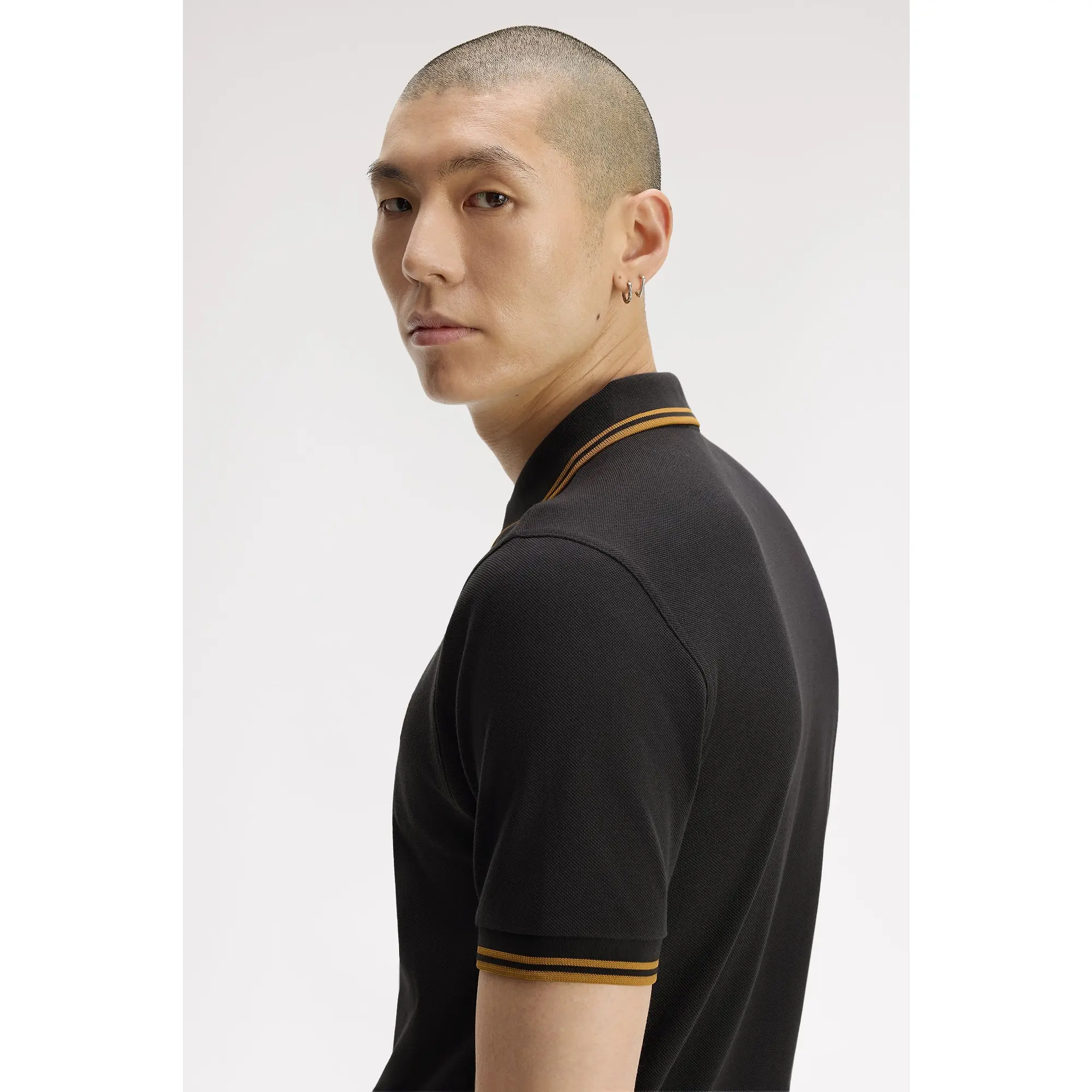 Product image 5 of 9 of Fred Perry Men's M3600 Twin Tipped Shirt - Anchor Grey / Golden