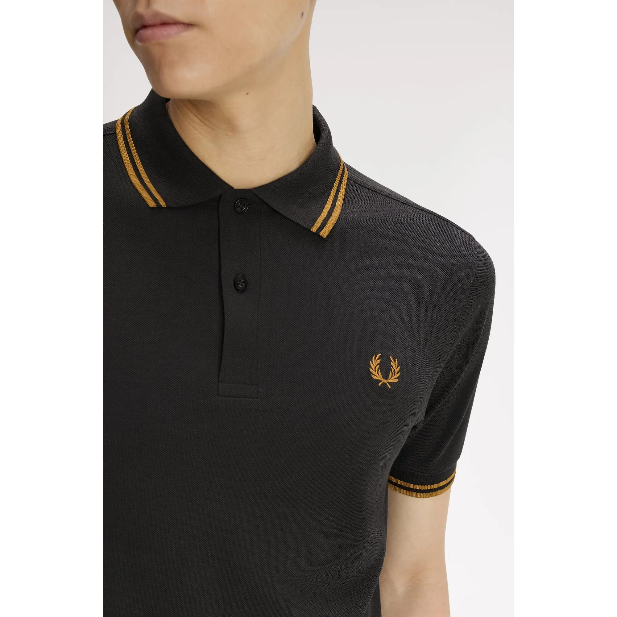 Product image 7 of 9 of Fred Perry Men's M3600 Twin Tipped Shirt - Anchor Grey / Golden