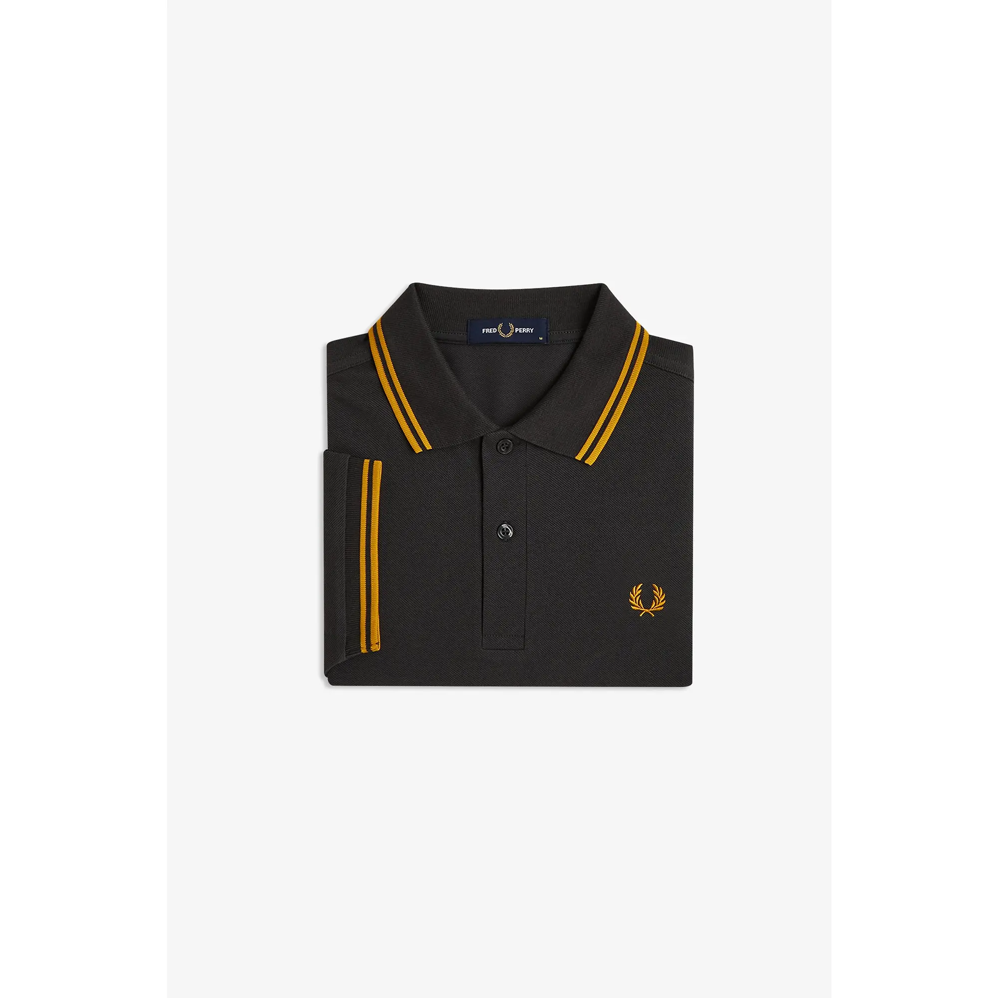 Product image 9 of 9 of Fred Perry Men's M3600 Twin Tipped Shirt - Anchor Grey / Golden
