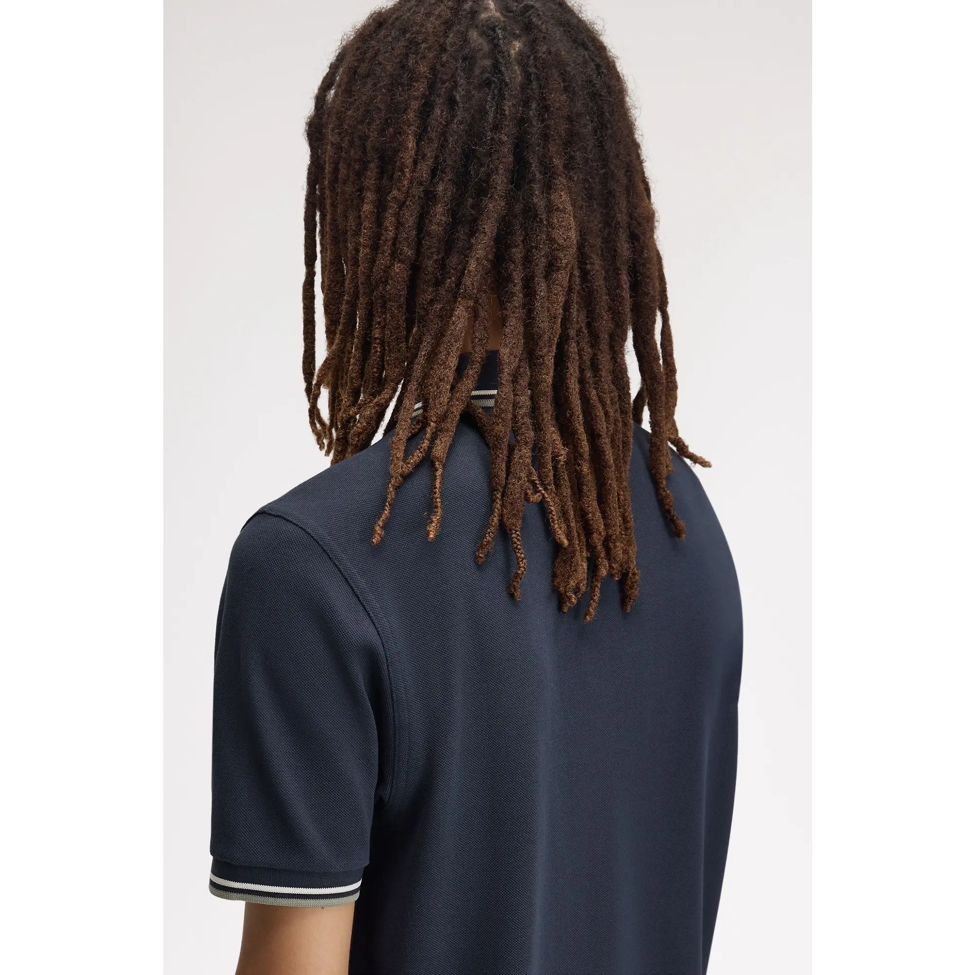 Product image 6 of 8 of Fred Perry Men's M3600 Twin Tipped Shirt - Dark Airforce / Ecru / Seagrass