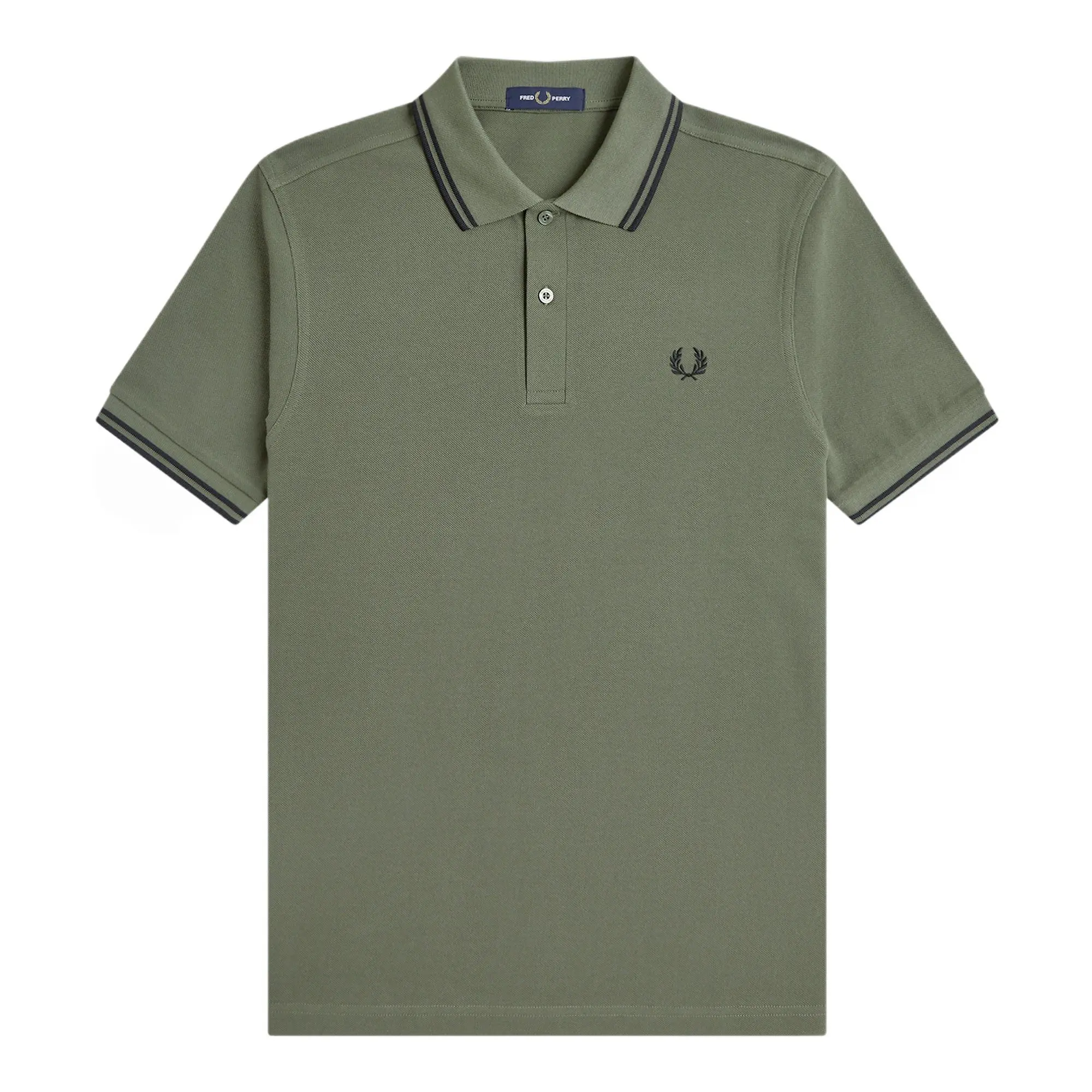 Product image 1 of 8 of Fred Perry Men's M3600 Twin Tipped Shirt - Laurel Wreath Green / Black