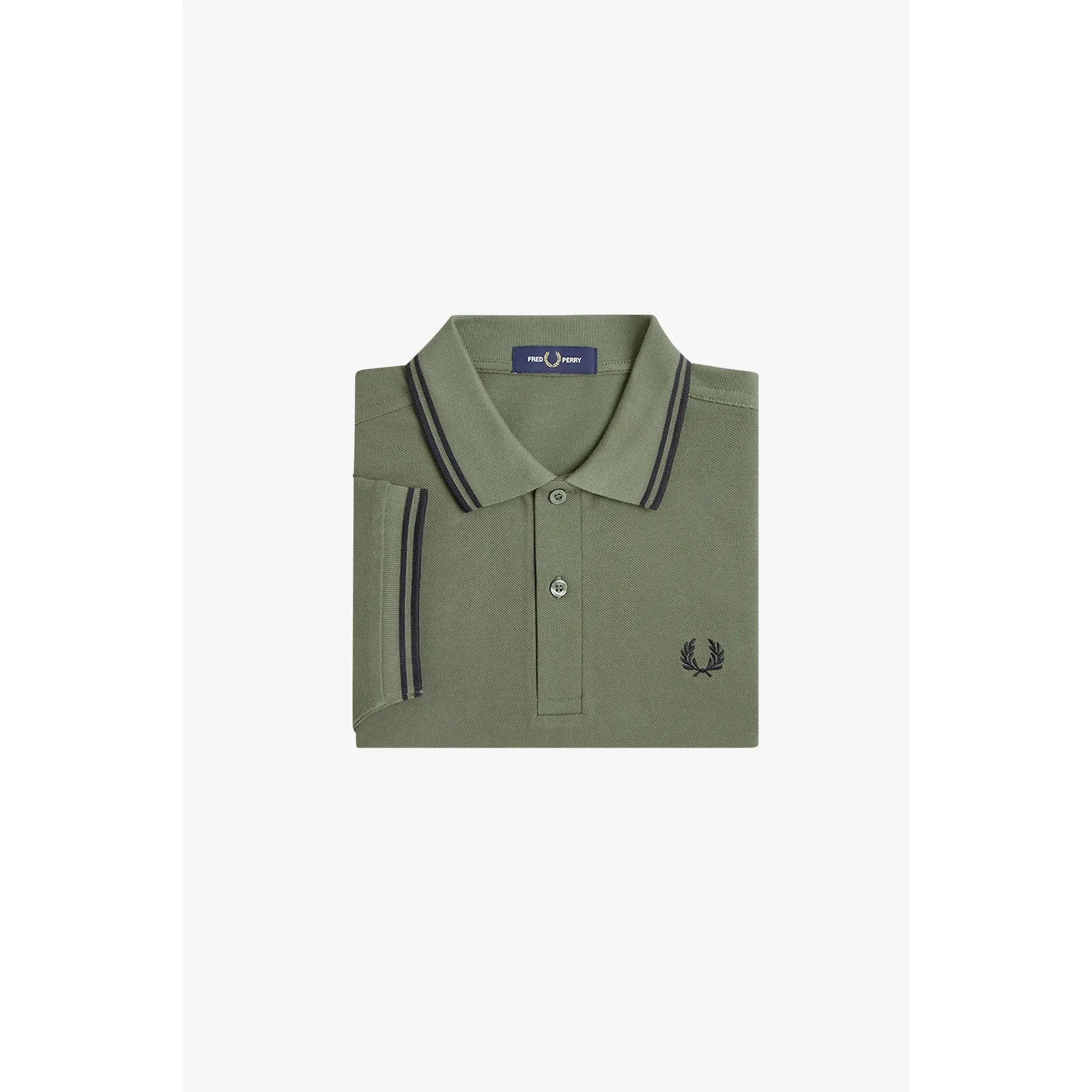 Product image 8 of 8 of Fred Perry Men's M3600 Twin Tipped Shirt - Laurel Wreath Green / Black