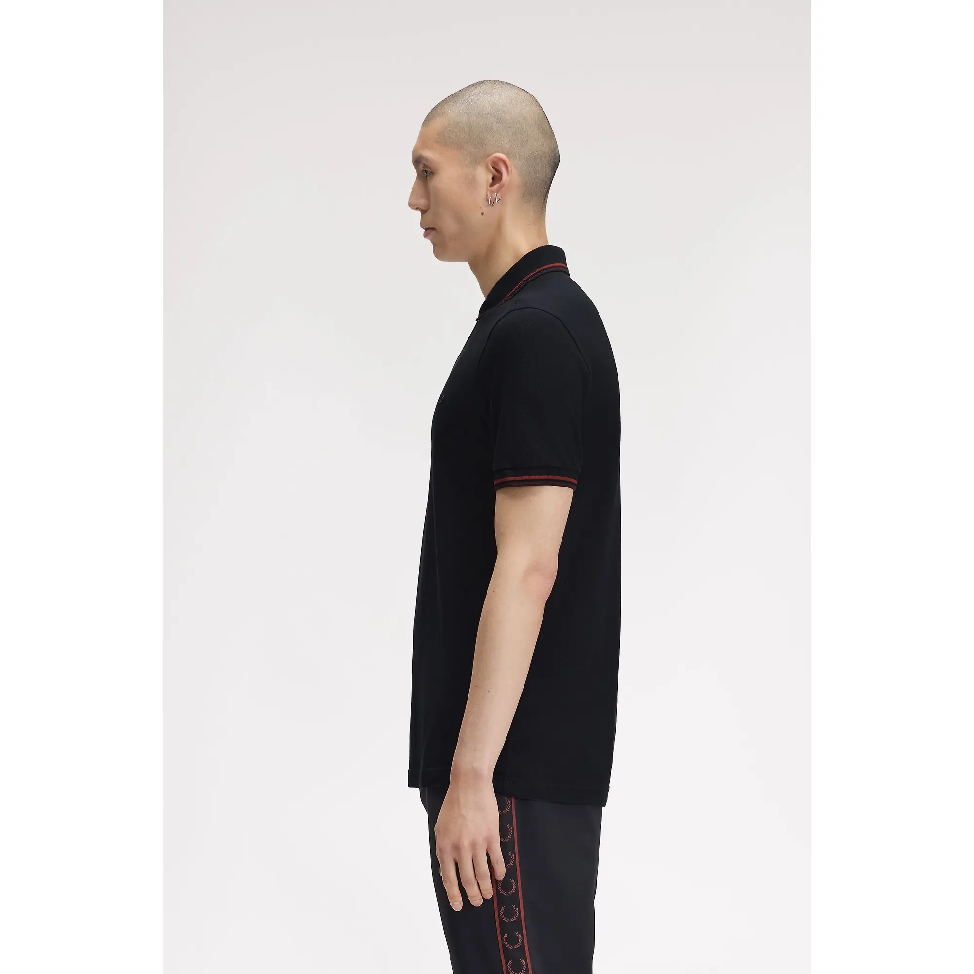 Product image 3 of 8 of Fred Perry Men's M3600 Twin Tipped Shirt - Navy / Brandy / Rich Brown