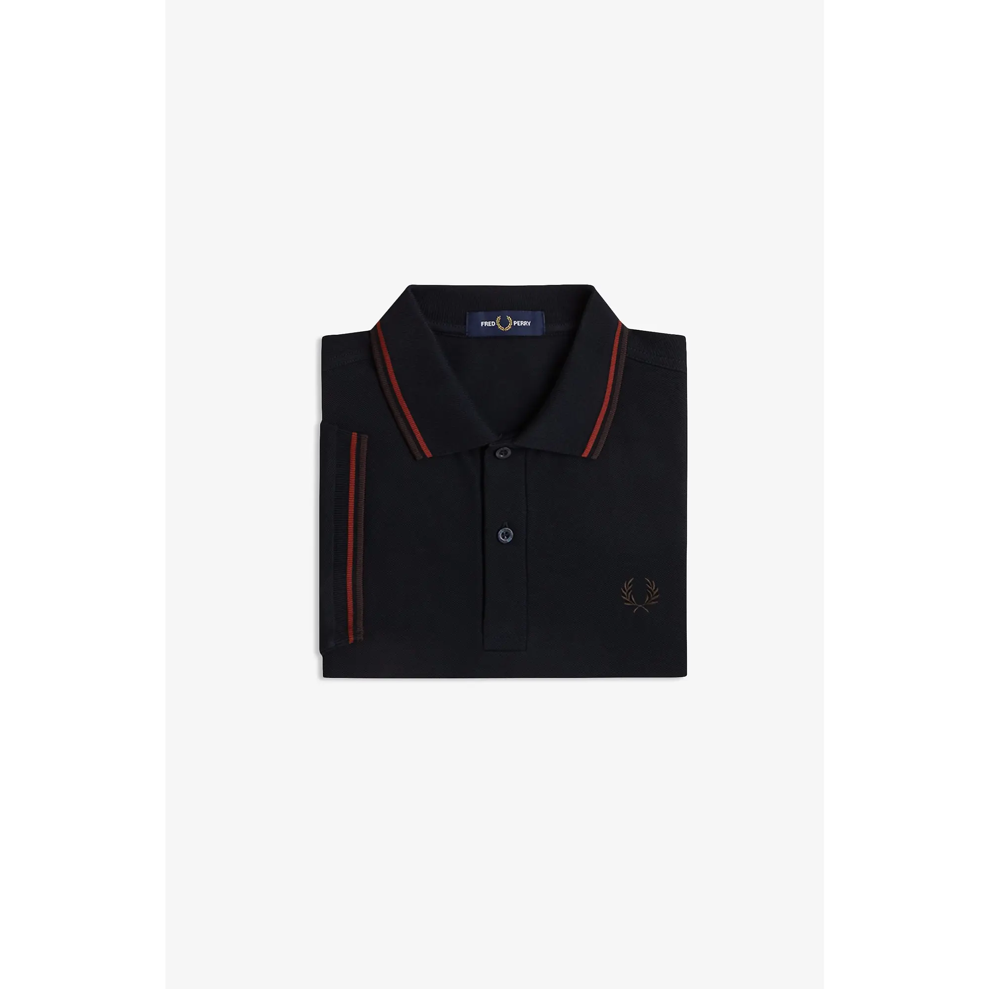 Product image 8 of 8 of Fred Perry Men's M3600 Twin Tipped Shirt - Navy / Brandy / Rich Brown