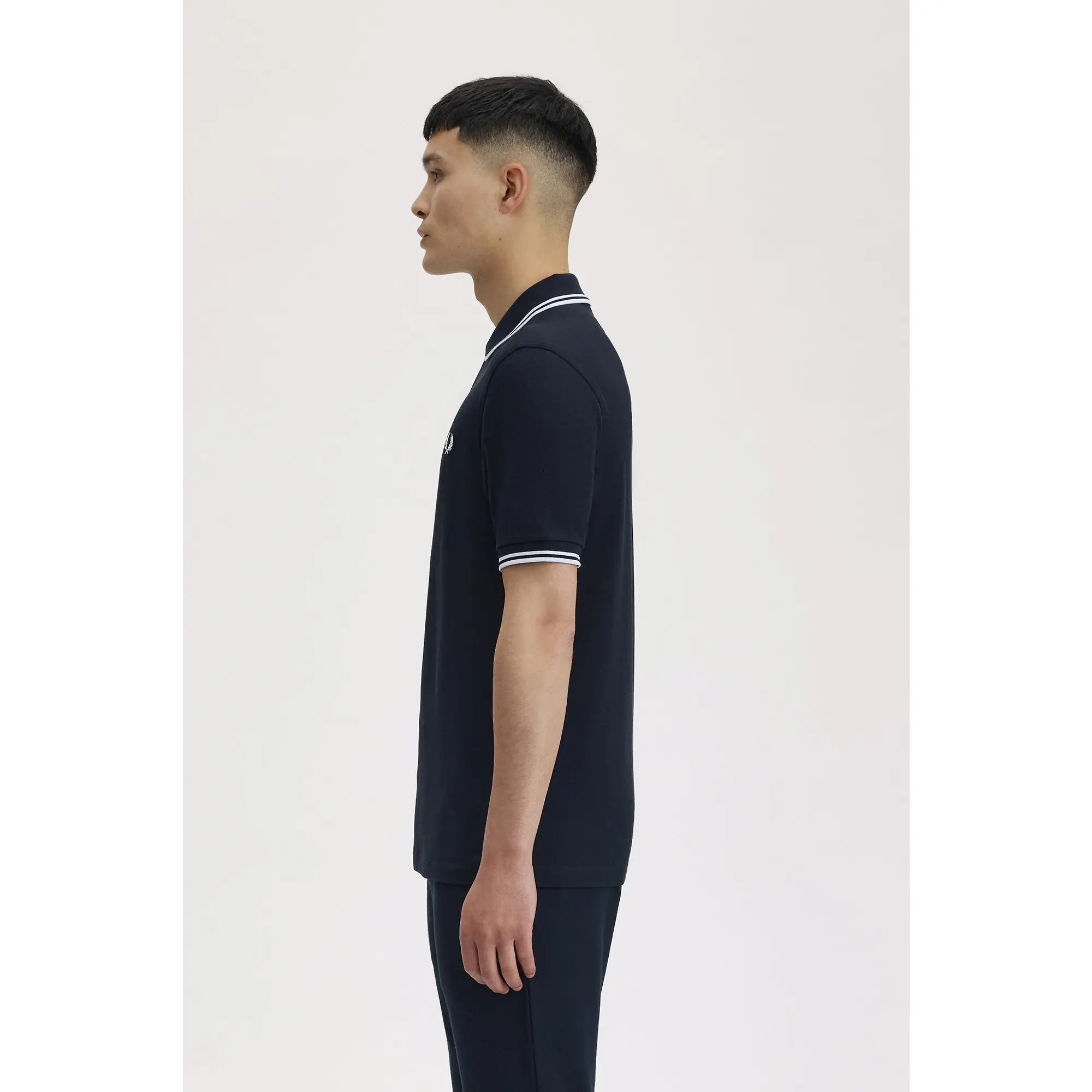 Product image 3 of 9 of Fred Perry Men's M3600 Twin Tipped Shirt - Navy / White