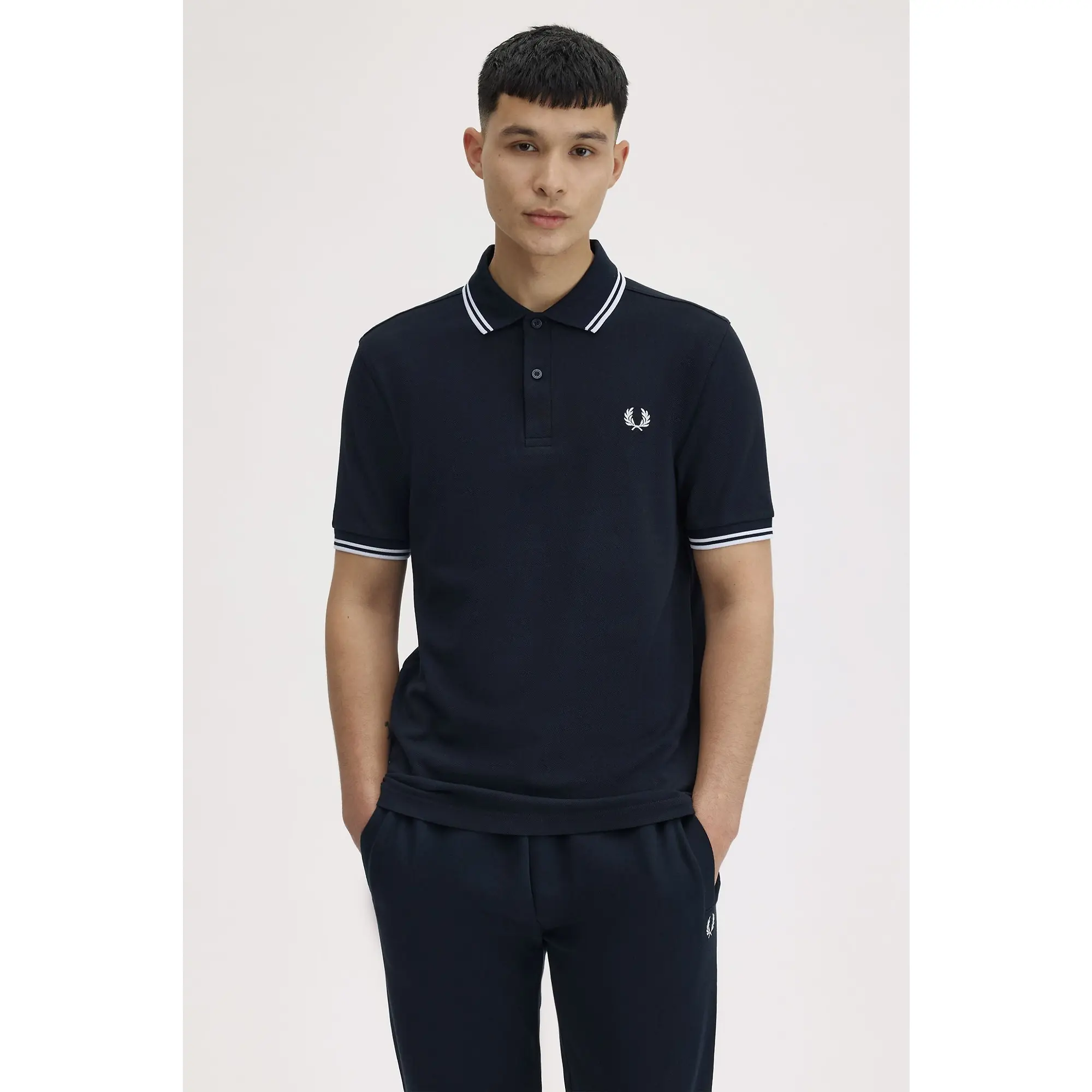 Product image 5 of 9 of Fred Perry Men's M3600 Twin Tipped Shirt - Navy / White