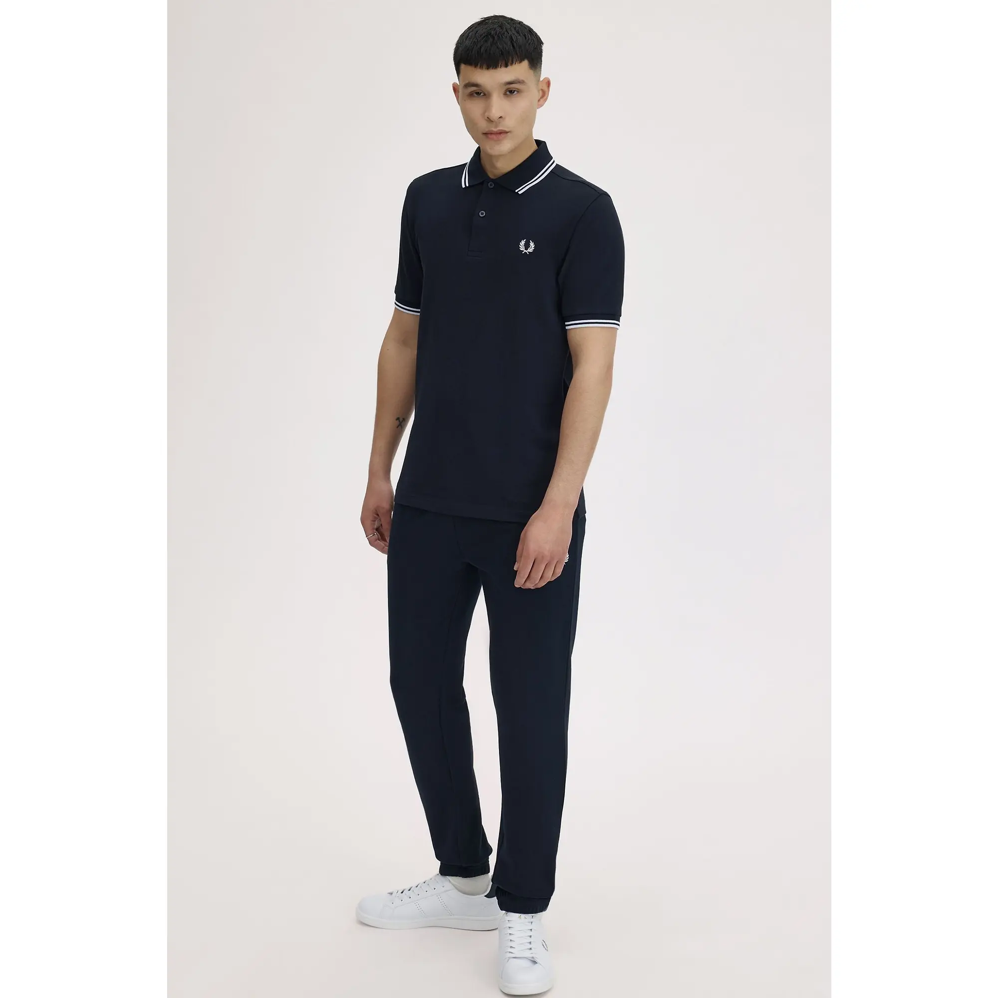 Product image 7 of 9 of Fred Perry Men's M3600 Twin Tipped Shirt - Navy / White