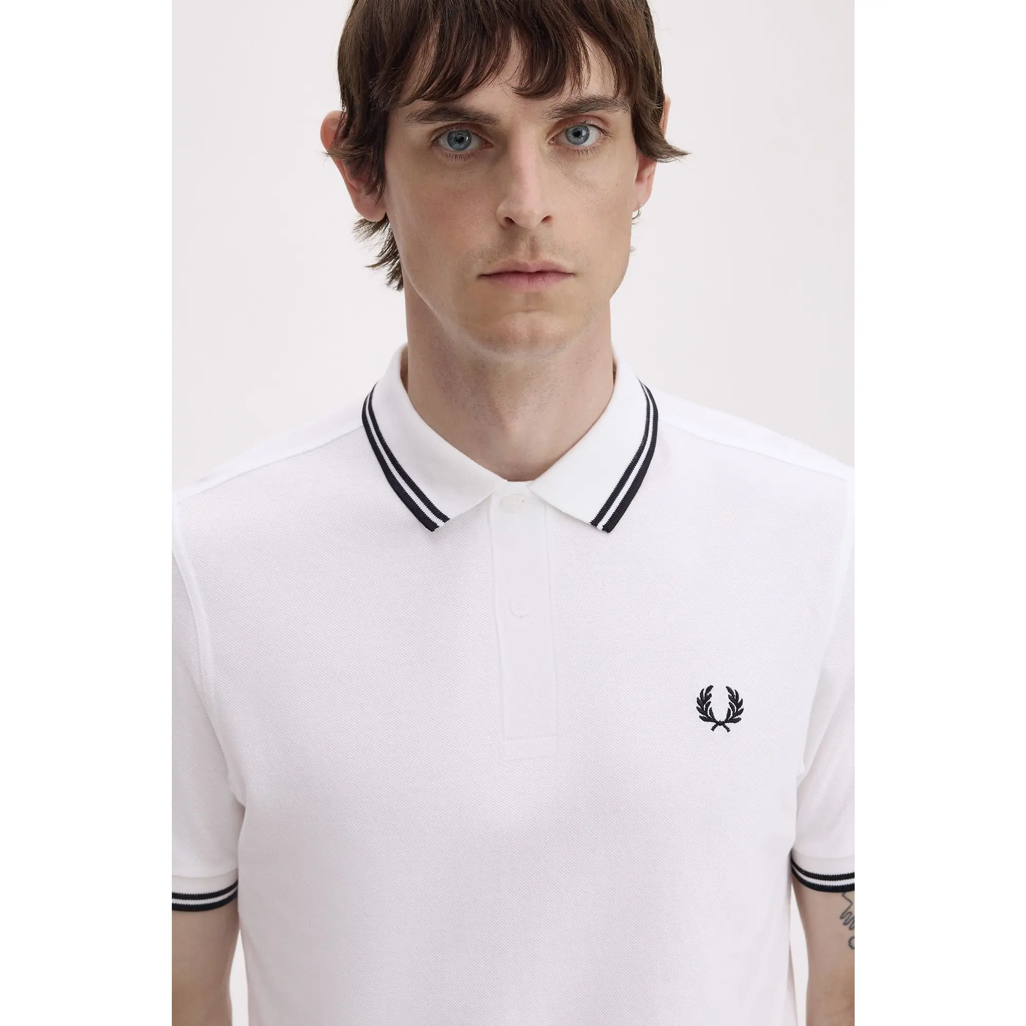 Product image 4 of 9 of Fred Perry Men's M3600 Twin Tipped Shirt - White