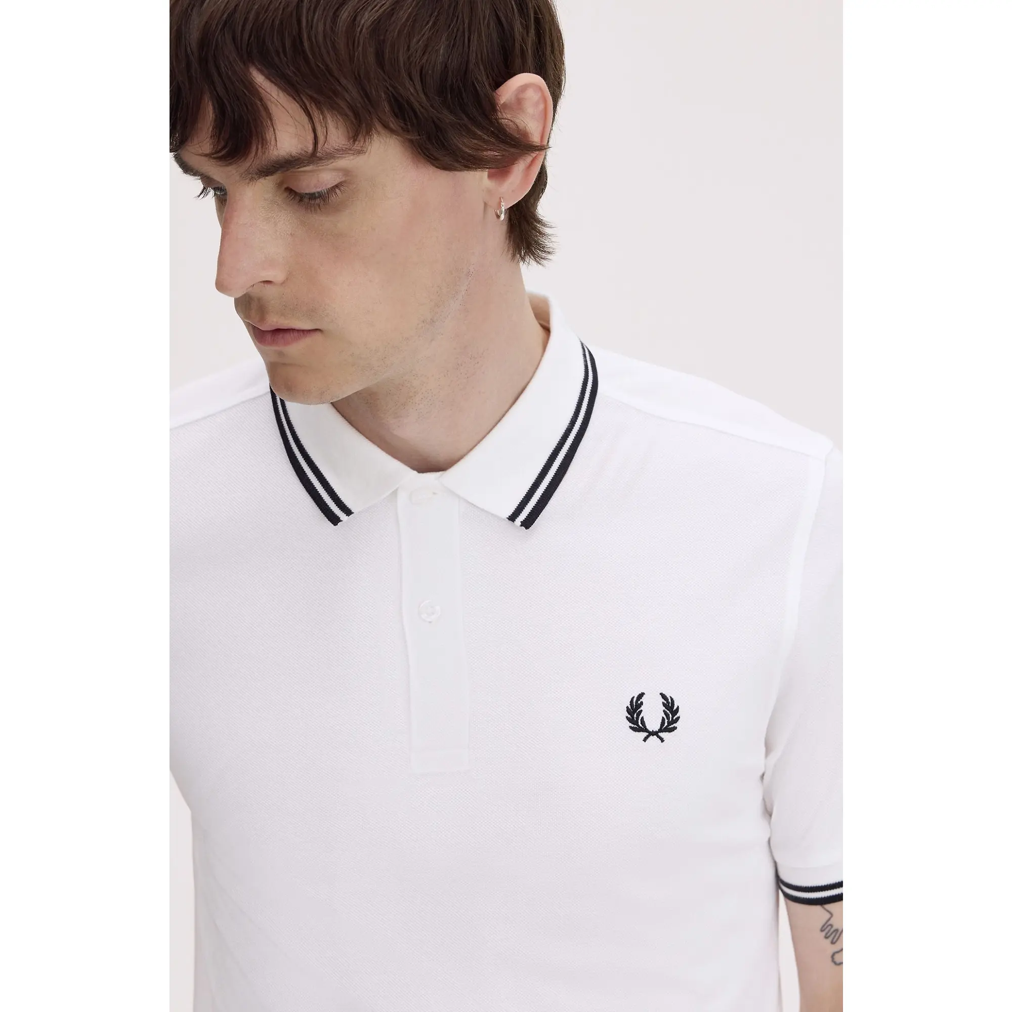 Product image 5 of 9 of Fred Perry Men's M3600 Twin Tipped Shirt - White