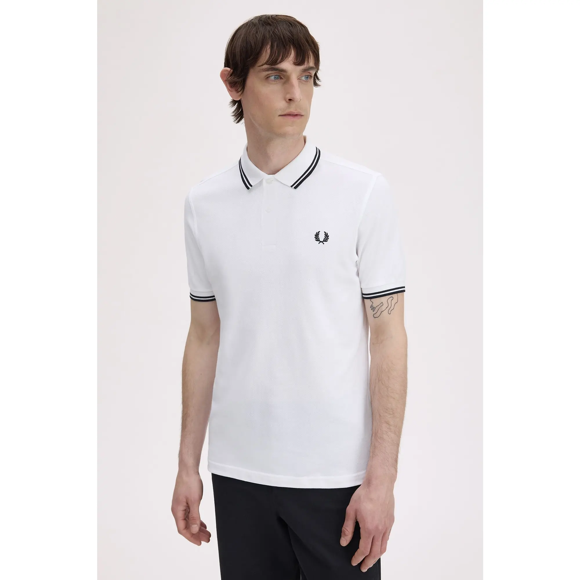 Product image 6 of 9 of Fred Perry Men's M3600 Twin Tipped Shirt - White