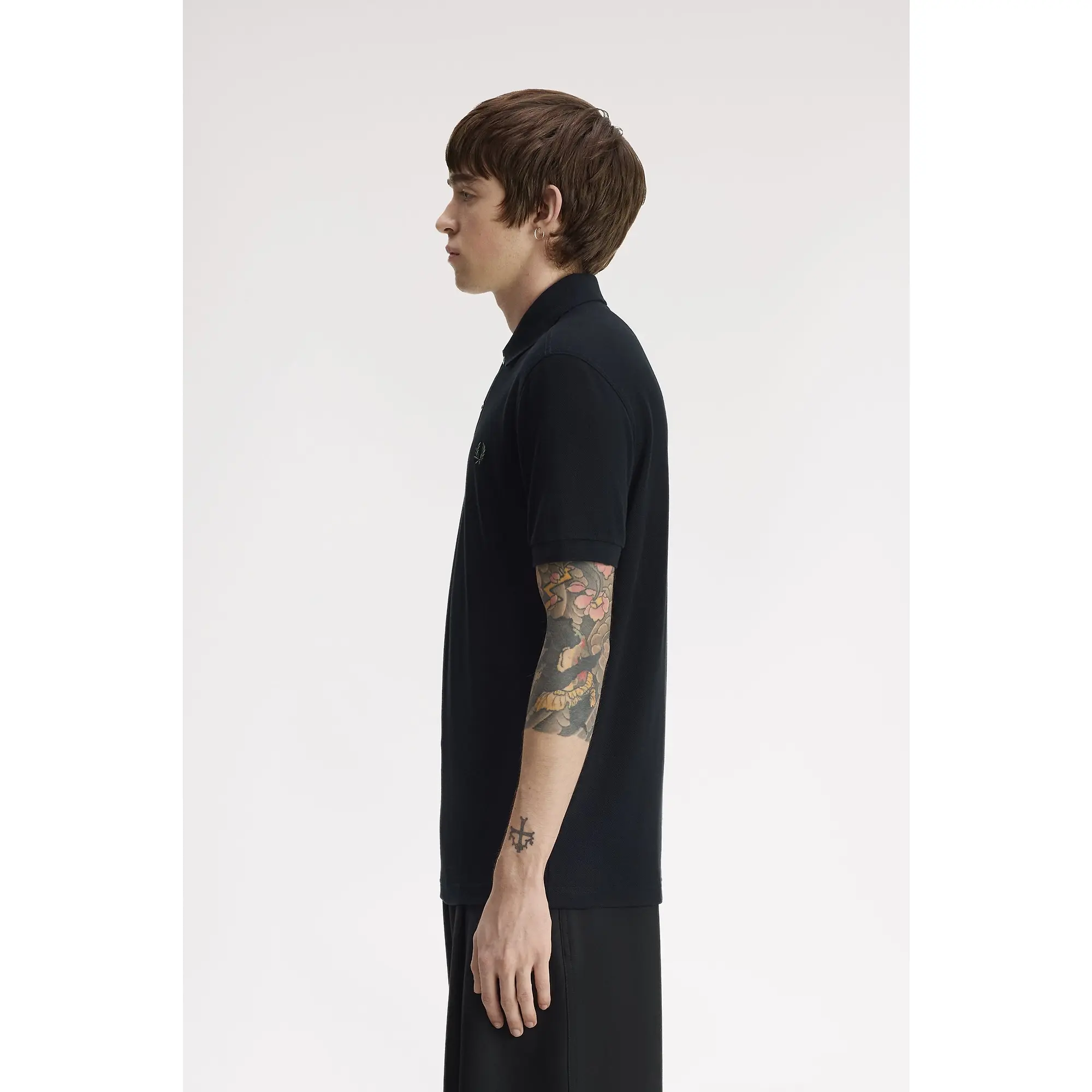 Product image 3 of 7 of Fred Perry Men's M6000 Shirt - Black / Laurel Wreath Green