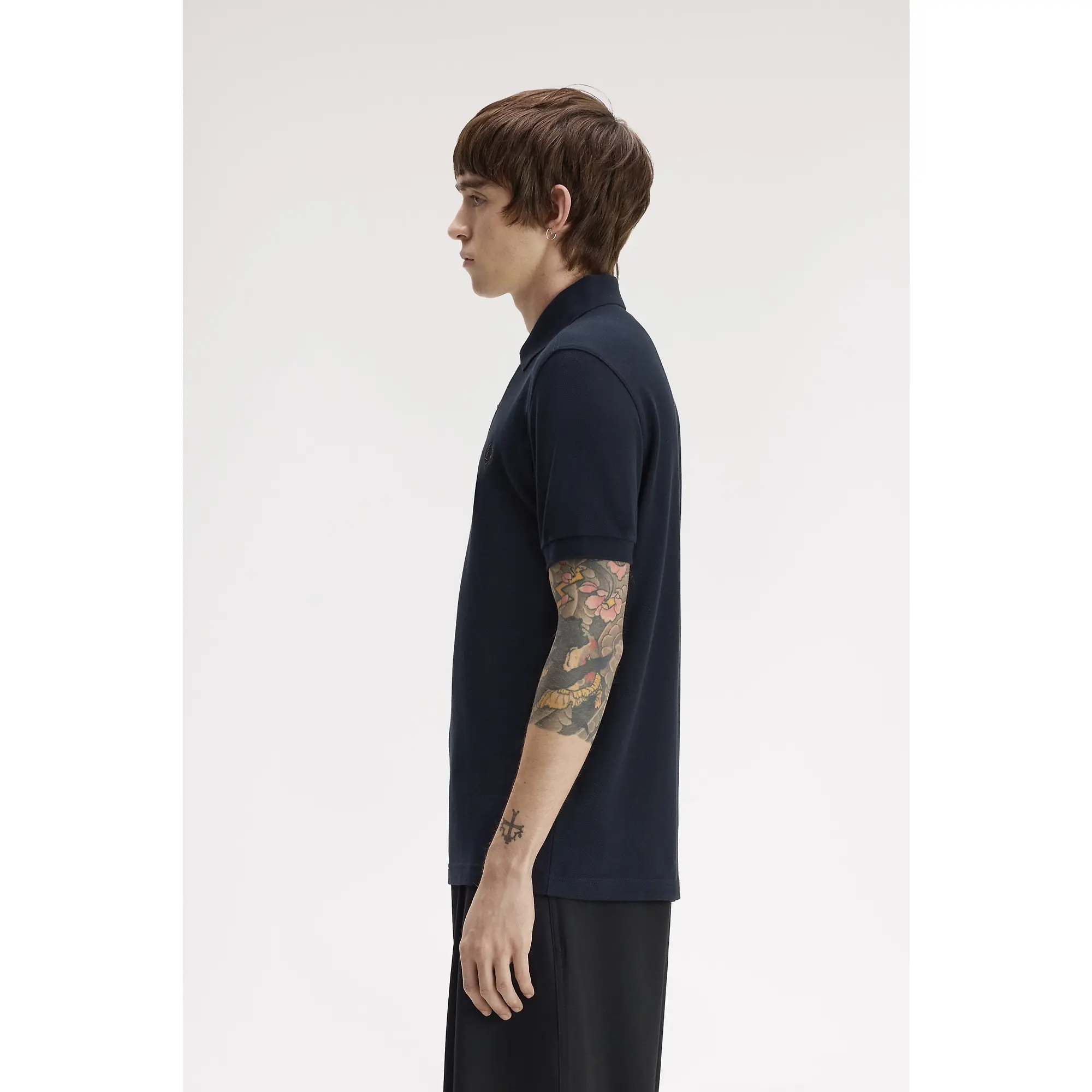 Product image 3 of 8 of Fred Perry Men's M6000 Shirt - Navy / Rich Brown