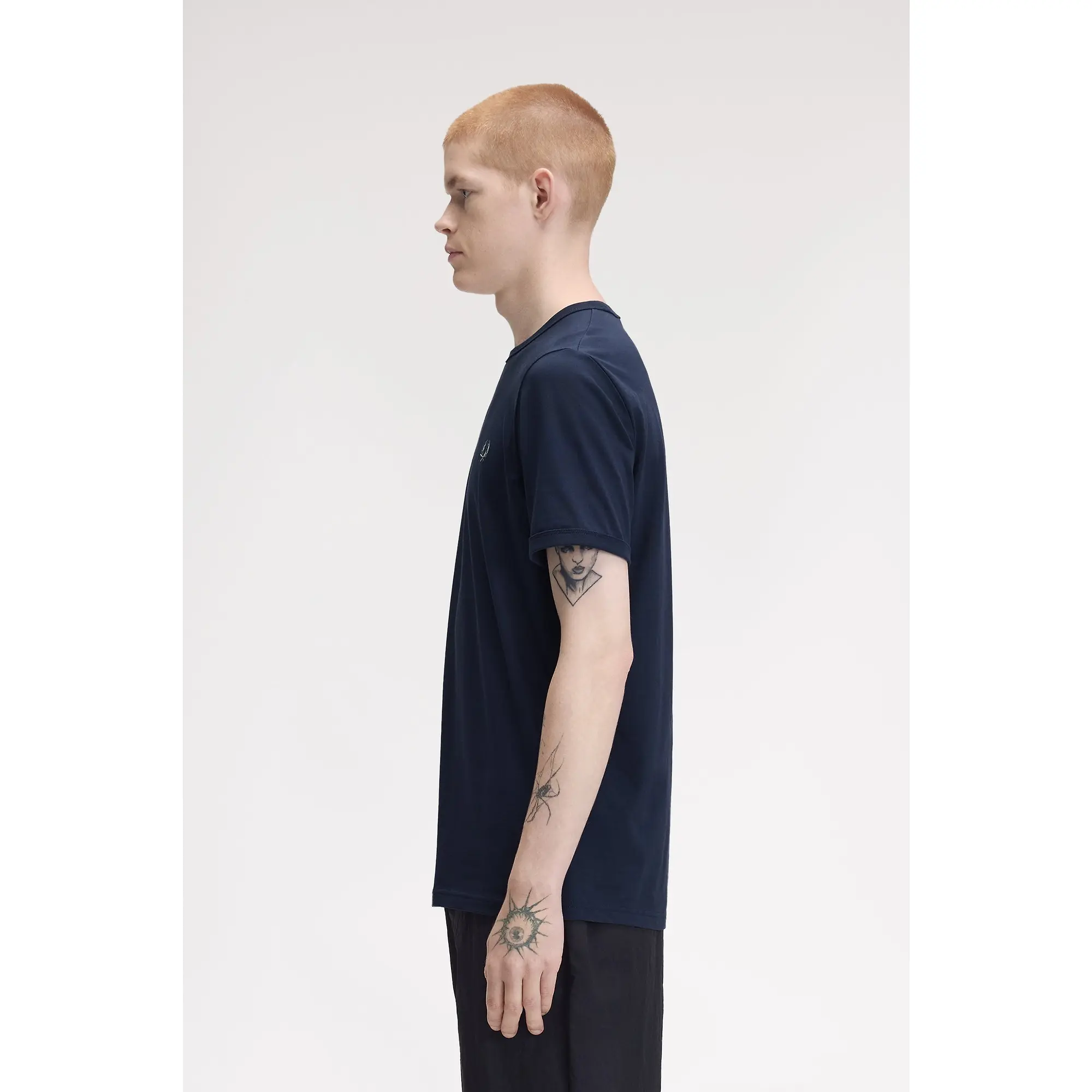 Product image 3 of 6 of Fred Perry Men's Ringer T-Shirt - Dark Airforce