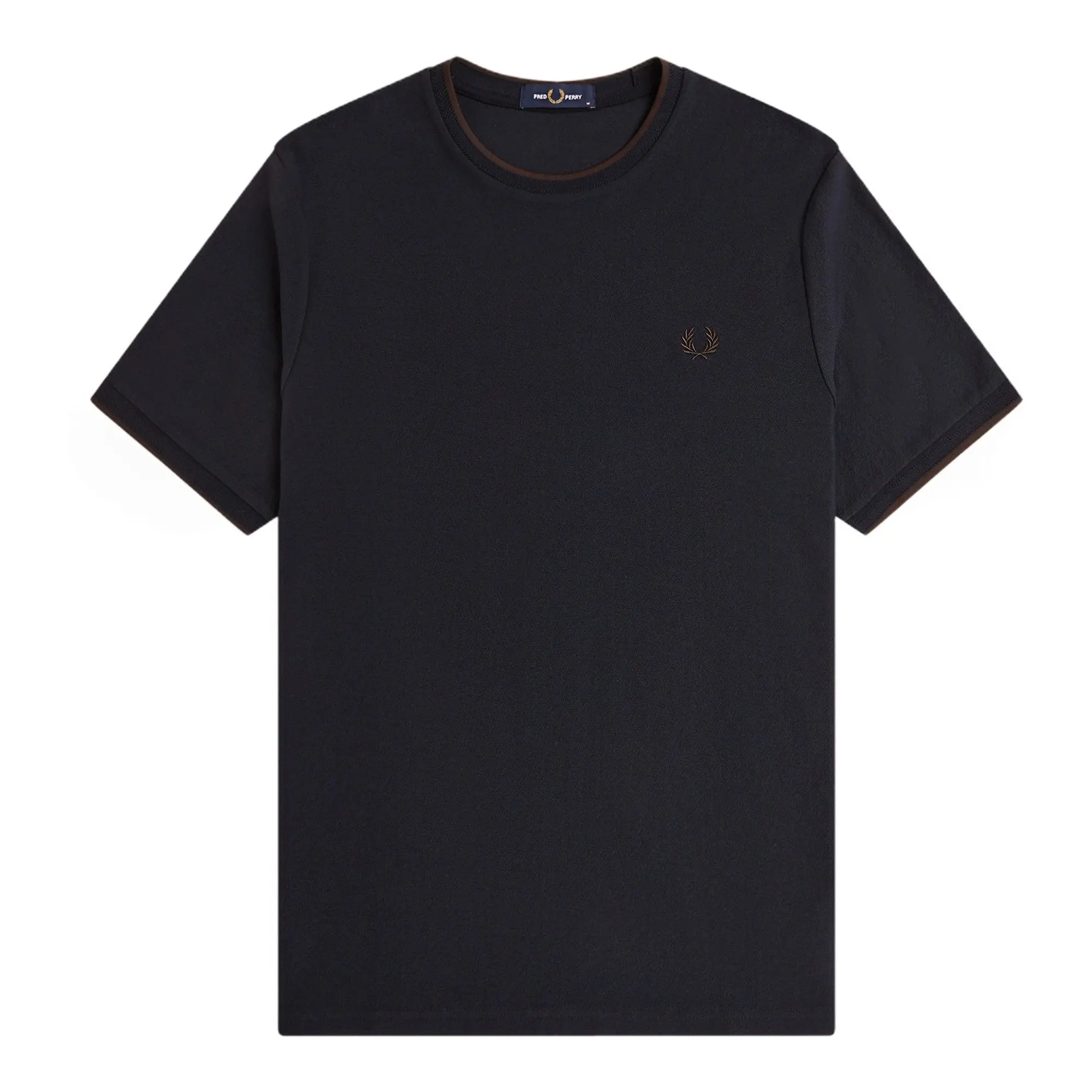Product image 1 of 6 of Fred Perry Men's Trim Detail Crepe Pique T-Shirt - Navy