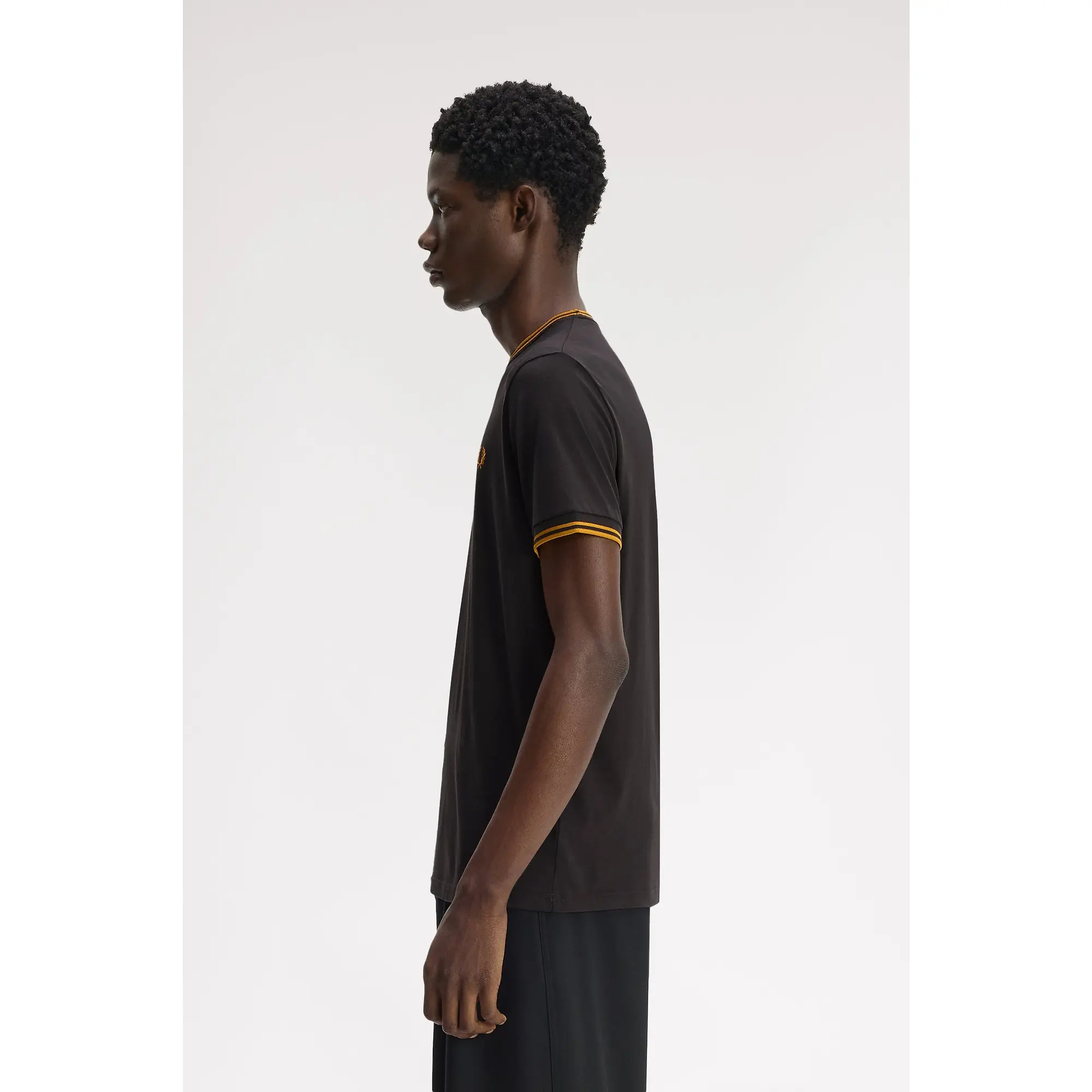 Product image 3 of 7 of Fred Perry Men's Twin Tipped T-Shirt - Anchor Grey / Golden