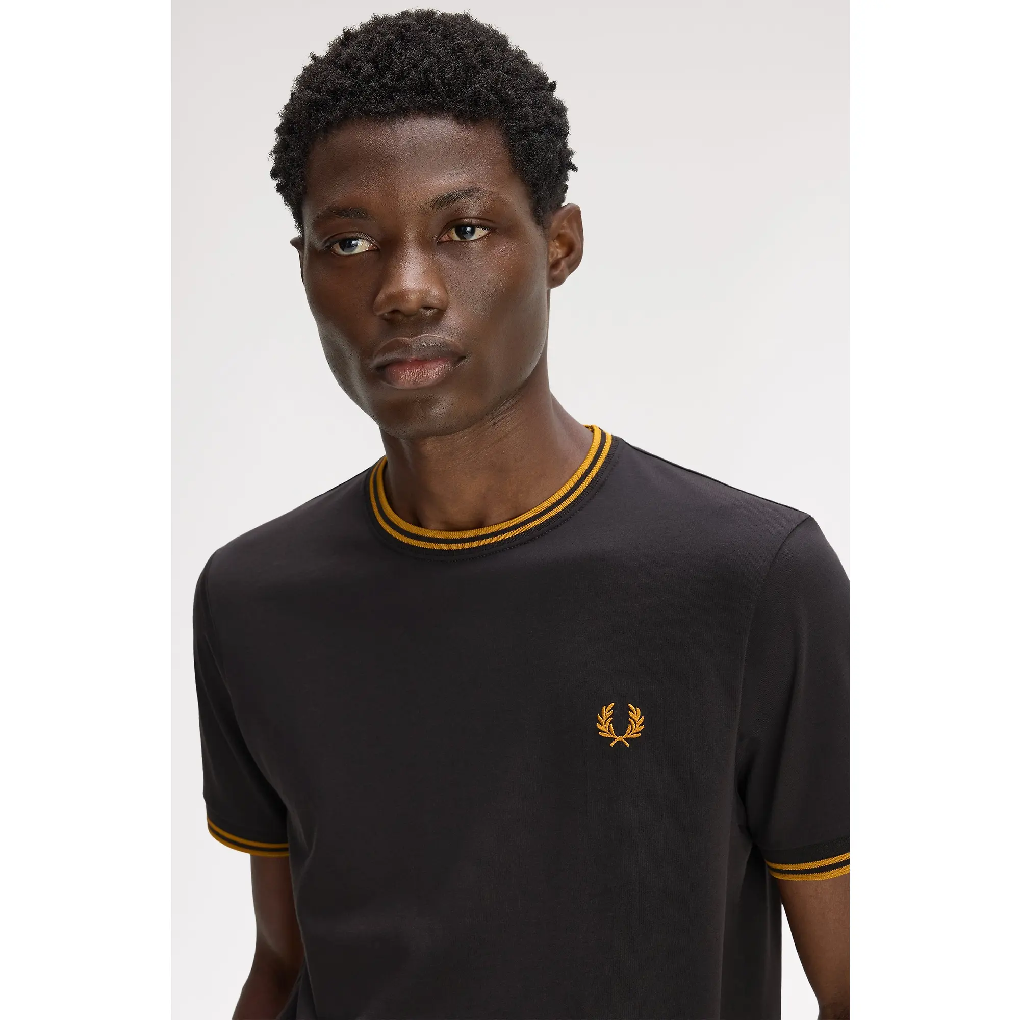Product image 5 of 7 of Fred Perry Men's Twin Tipped T-Shirt - Anchor Grey / Golden