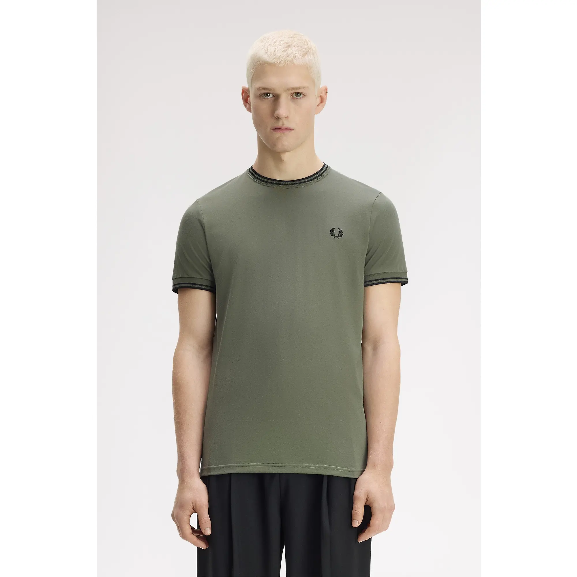 Product image 2 of 6 of Fred Perry Men's Twin Tipped T-Shirt - Laurel Wreath Green / Black
