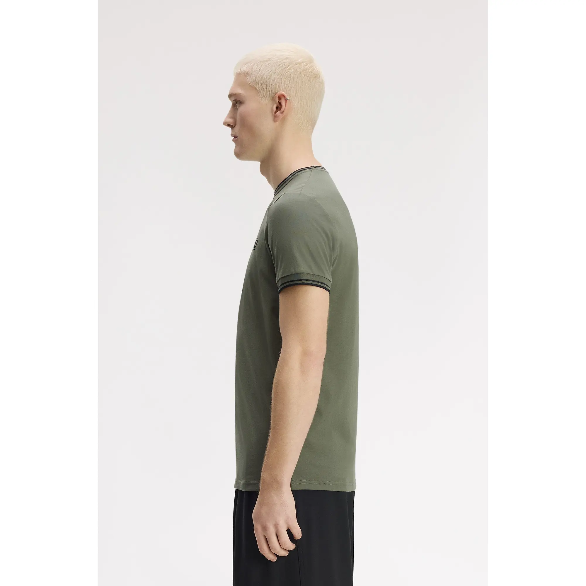Product image 3 of 6 of Fred Perry Men's Twin Tipped T-Shirt - Laurel Wreath Green / Black