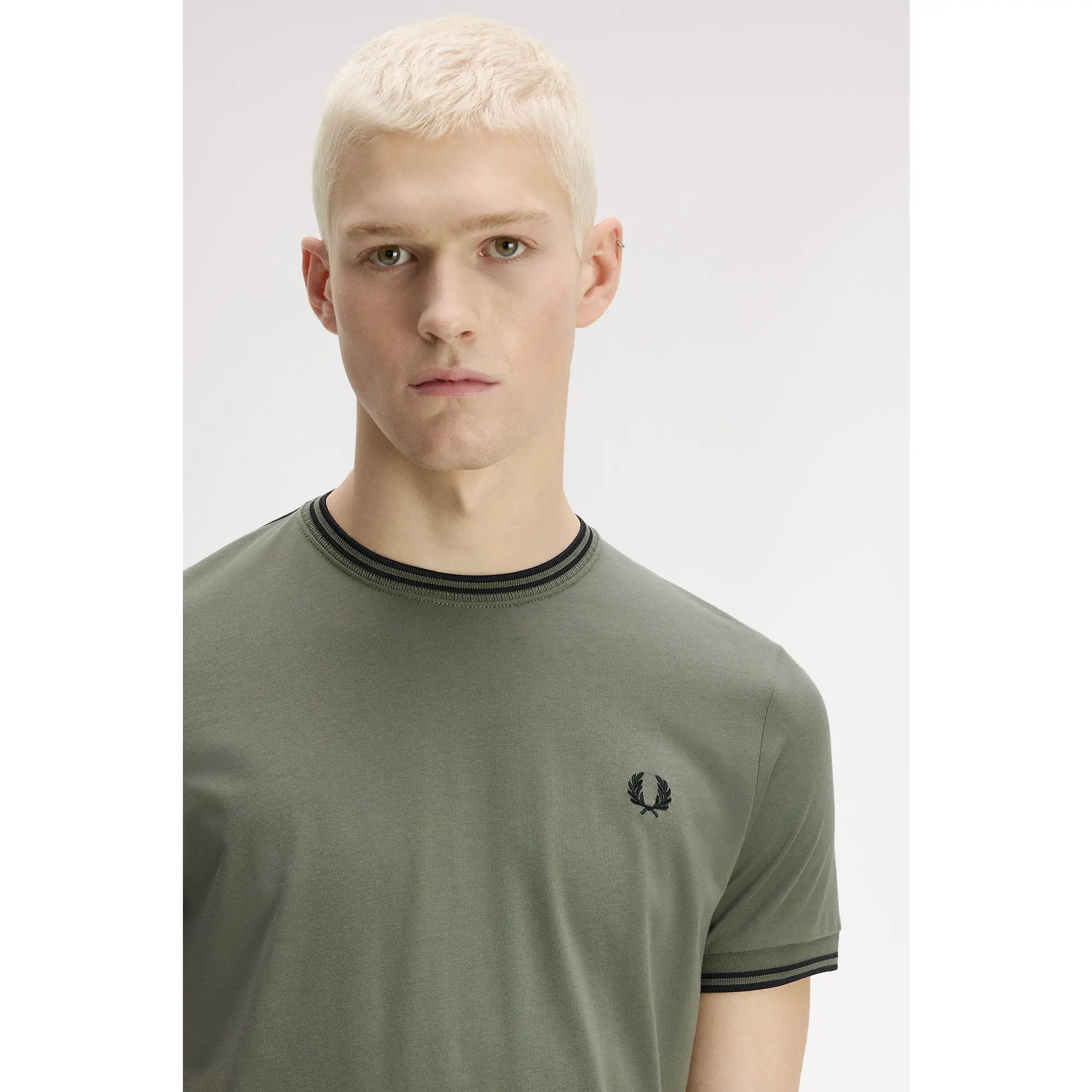 Product image 4 of 6 of Fred Perry Men's Twin Tipped T-Shirt - Laurel Wreath Green / Black