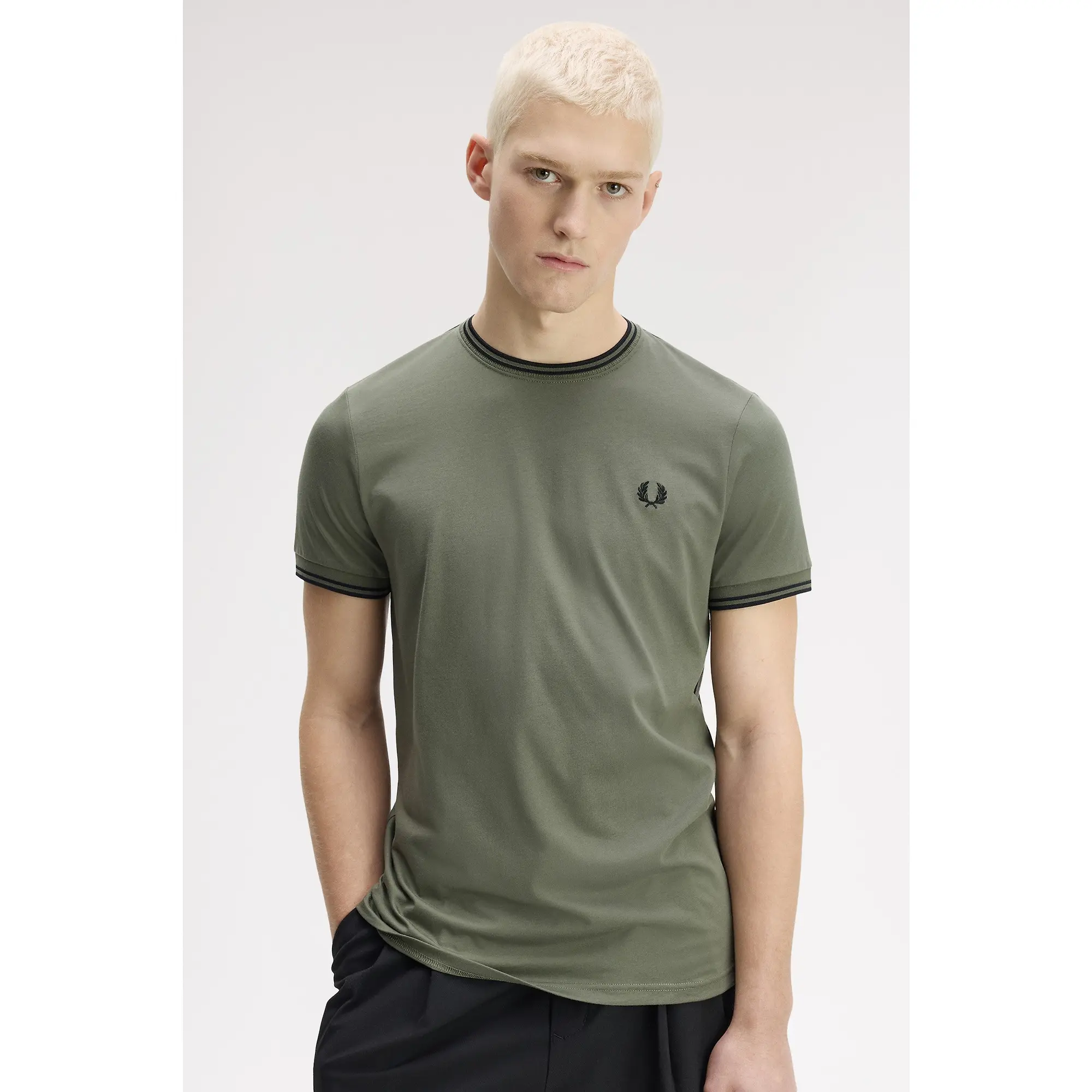 Product image 5 of 6 of Fred Perry Men's Twin Tipped T-Shirt - Laurel Wreath Green / Black