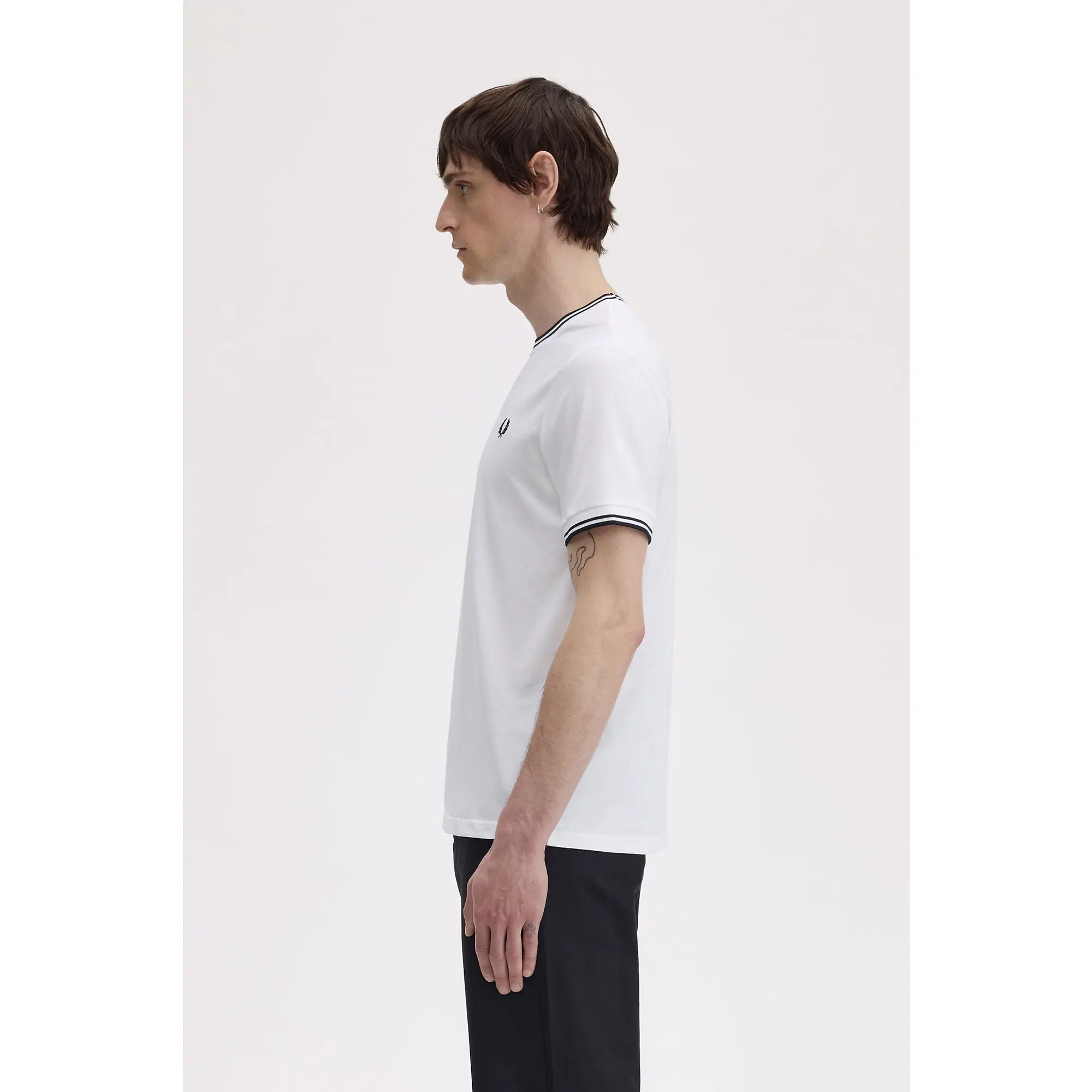Product image 3 of 8 of Fred Perry Men's Twin Tipped T-Shirt - White