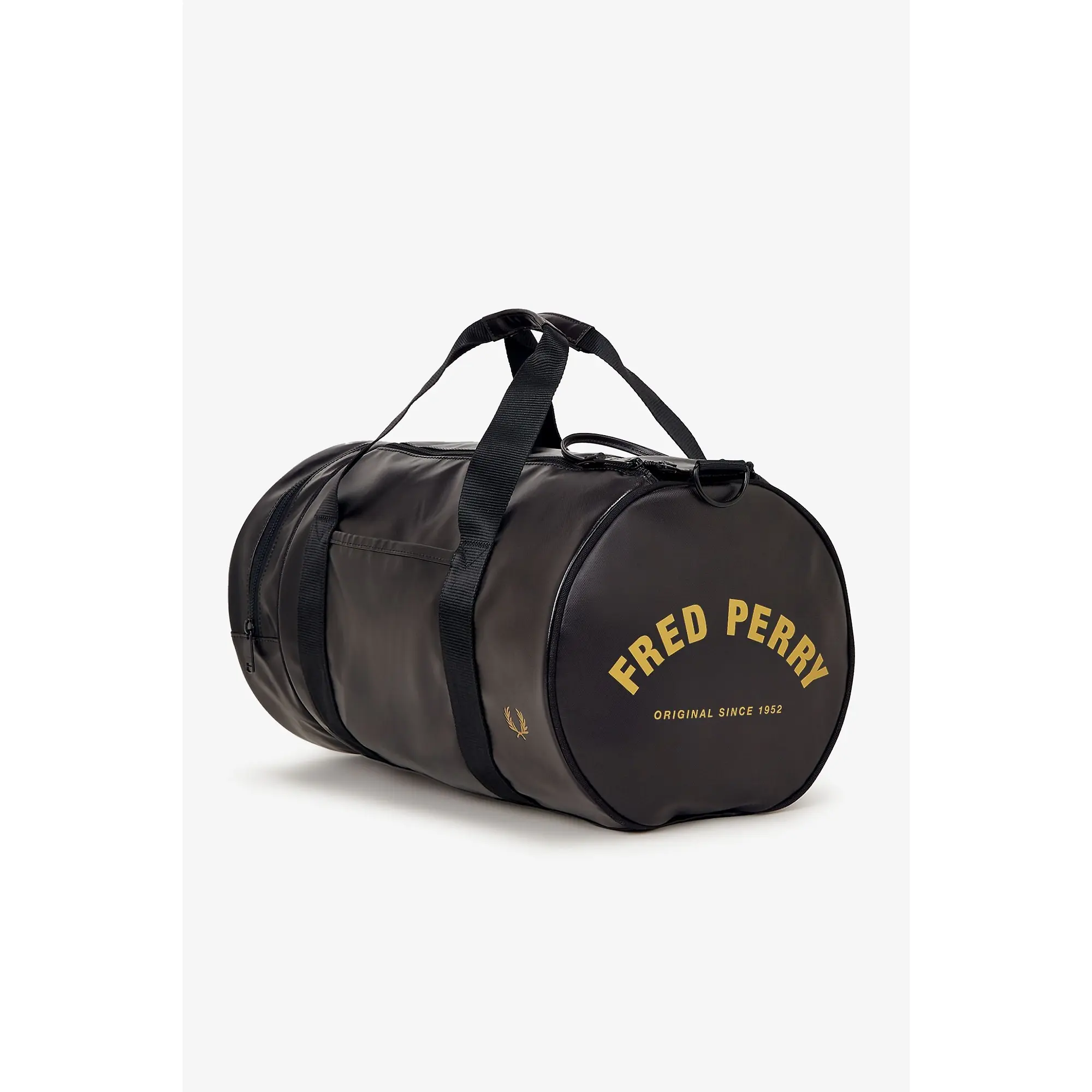 Product image 5 of 8 of Fred Perry Tonal Classic Barrel Bag - Black / Gold