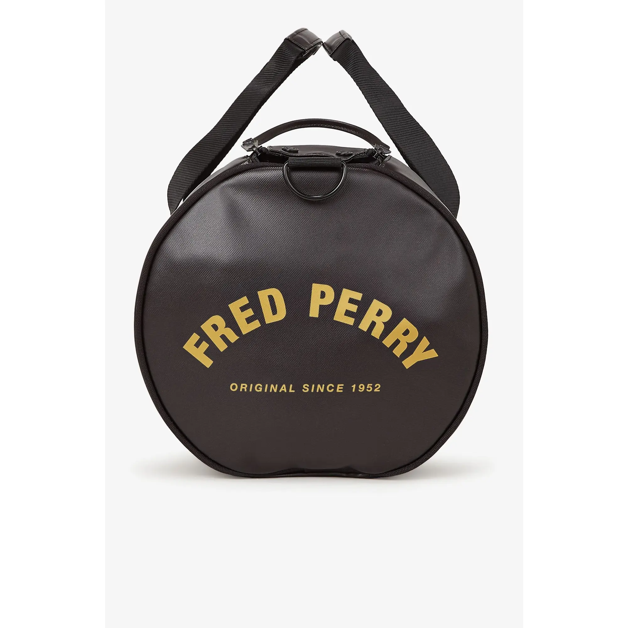 Product image 6 of 8 of Fred Perry Tonal Classic Barrel Bag - Black / Gold
