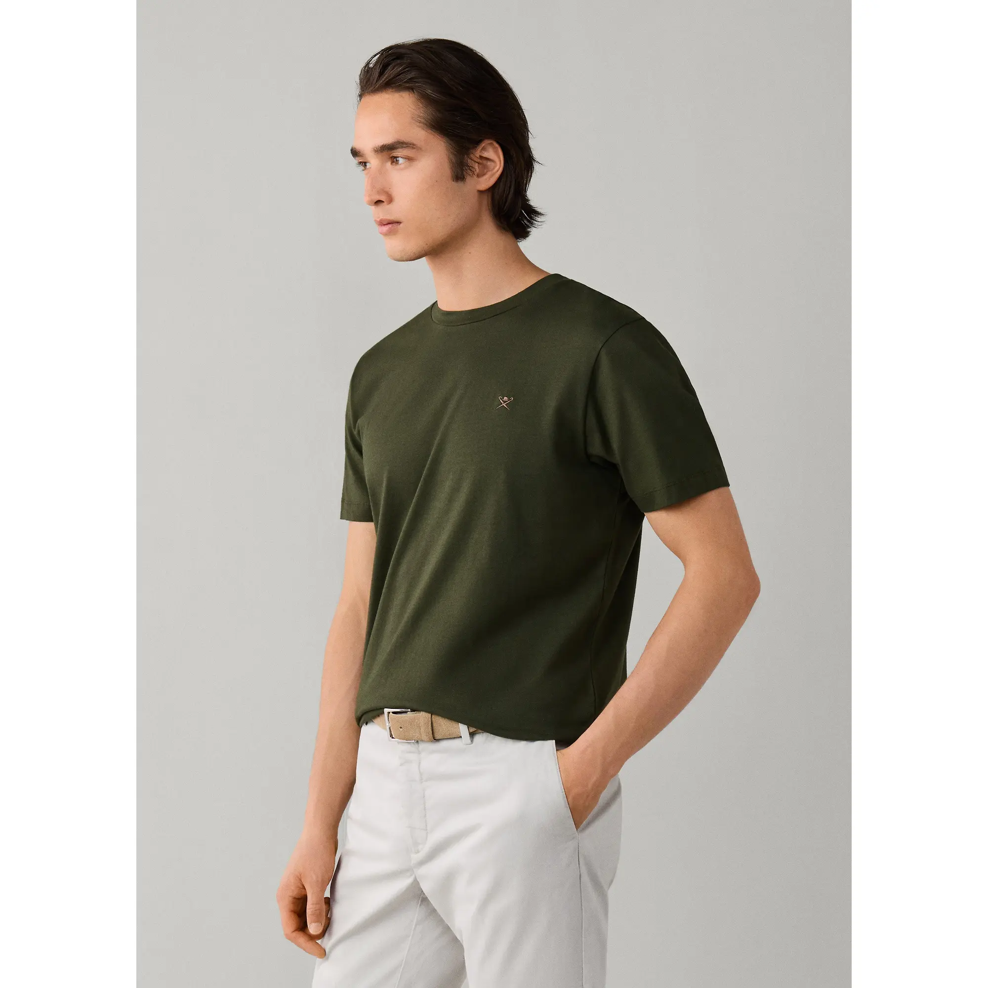 Product image 5 of 9 of Hackett Men's Classic Fit Logo T-Shirt - Hunter Green