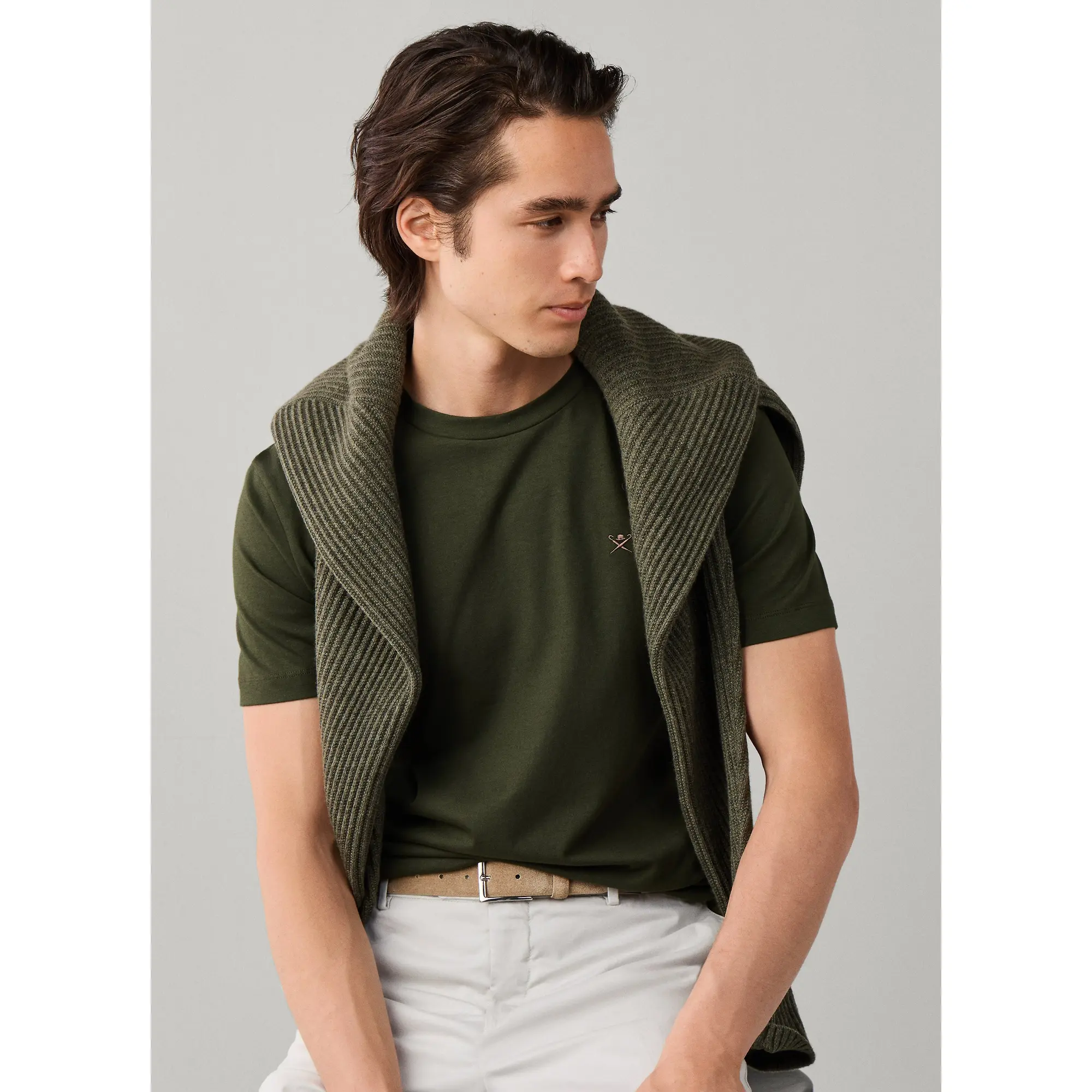 Product image 6 of 9 of Hackett Men's Classic Fit Logo T-Shirt - Hunter Green