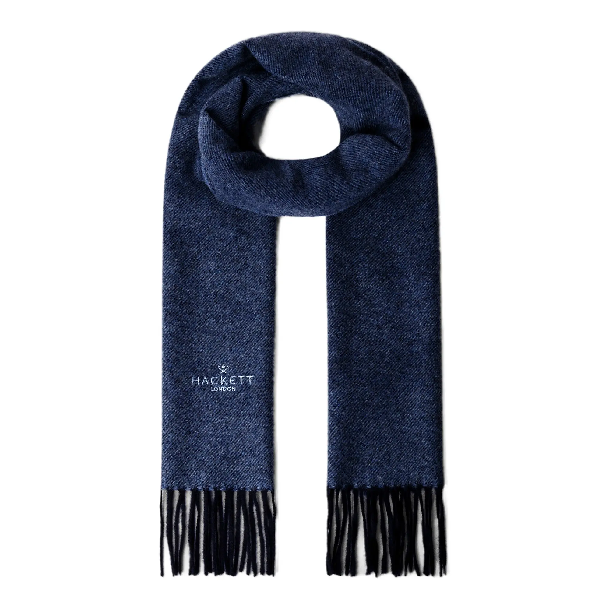 Product image 1 of 3 of Hackett Men's Wool-Cashmere Twill Scarf - Made In Italy - Navy