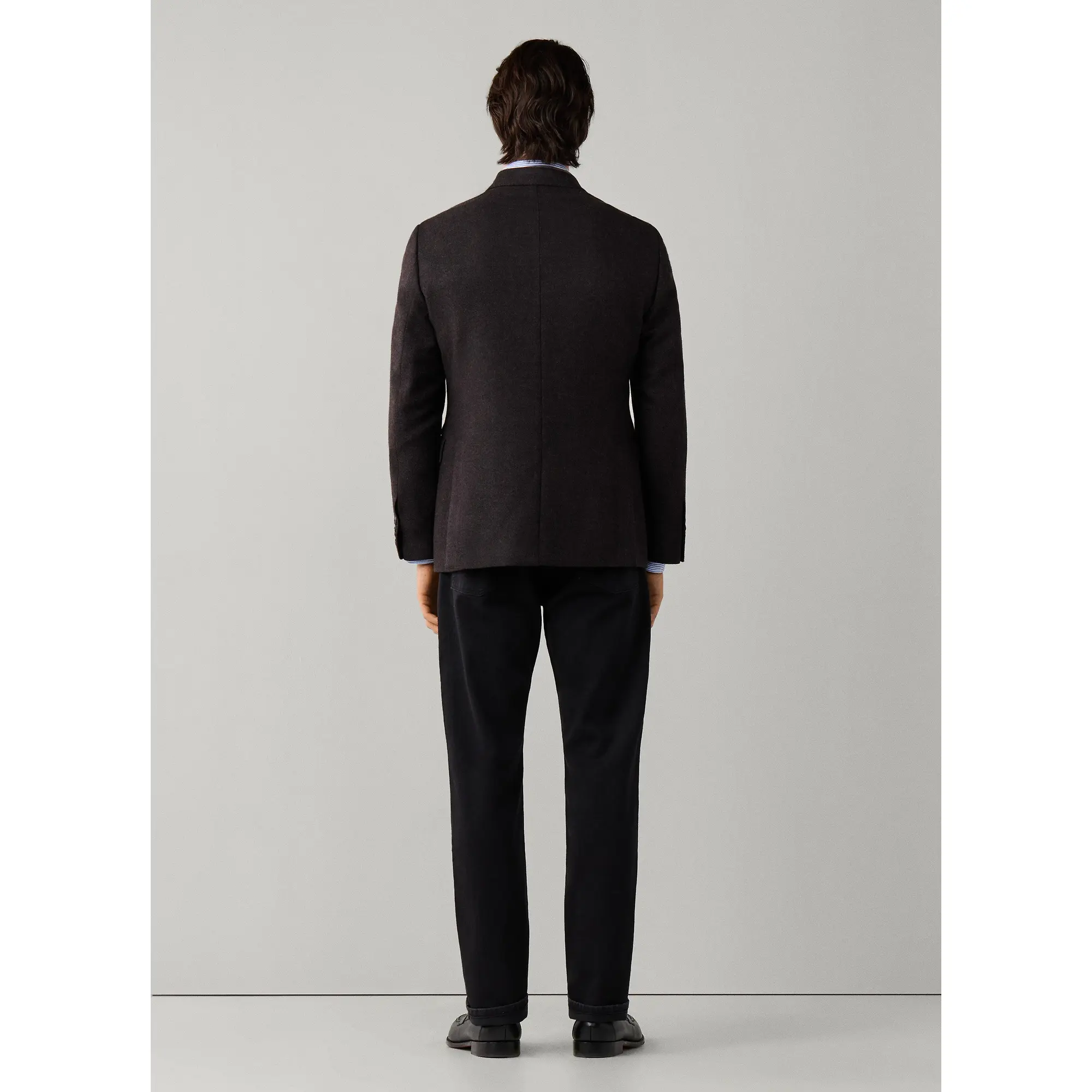Product image 4 of 11 of Hackett Men's Wool Blend Herringbone Blazer - Ebony Brown