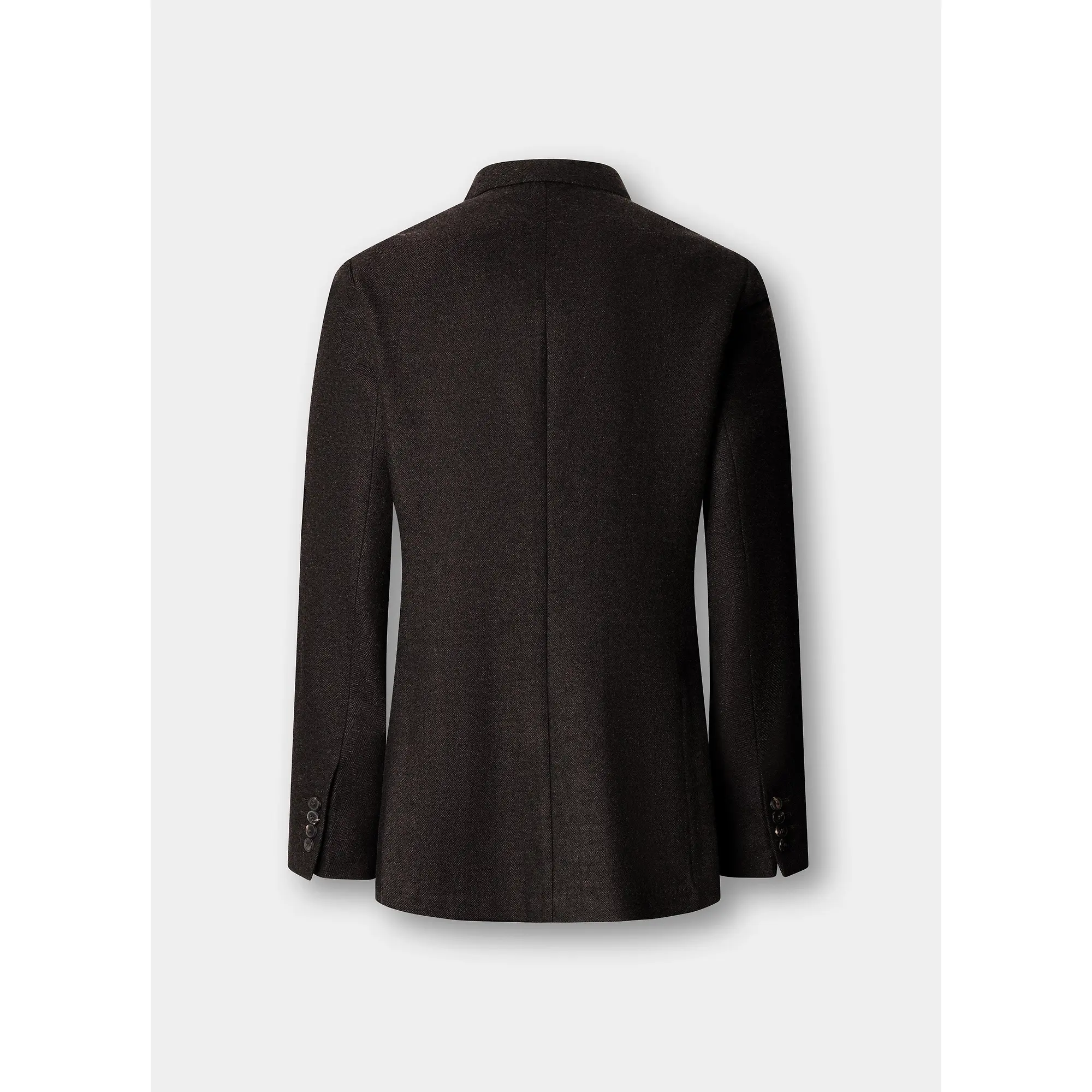 Product image 9 of 11 of Hackett Men's Wool Blend Herringbone Blazer - Ebony Brown