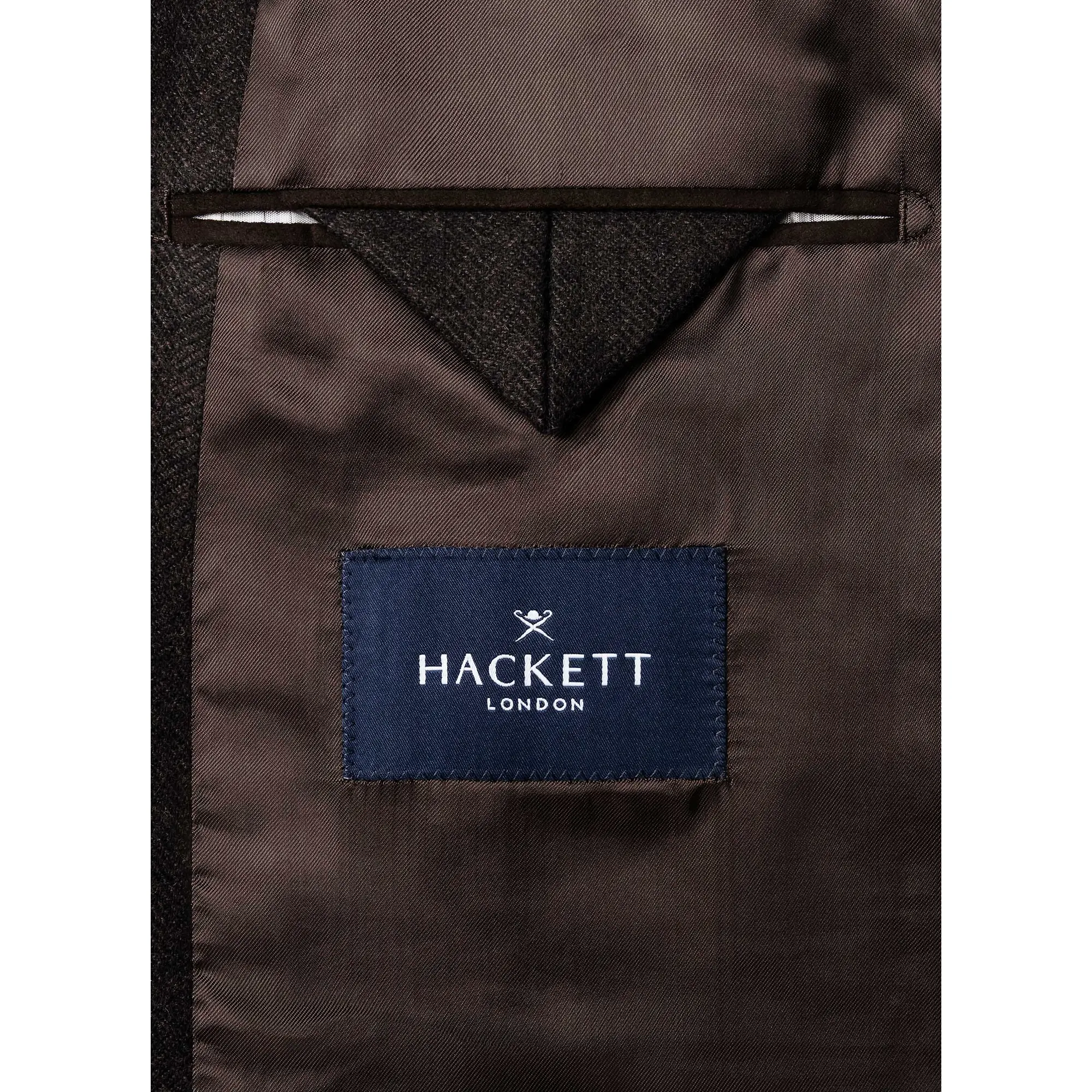 Product image 10 of 11 of Hackett Men's Wool Blend Herringbone Blazer - Ebony Brown