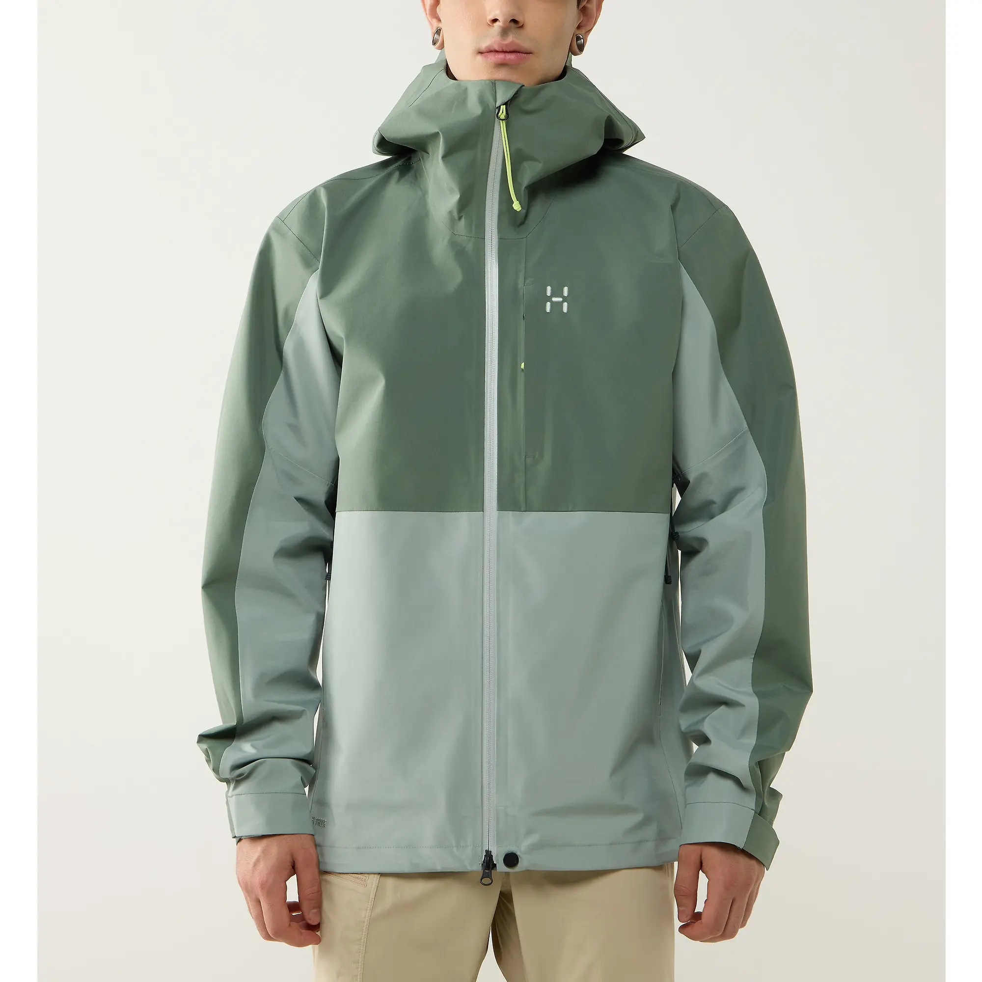 Product image 2 of 10 of Haglöfs Men's Front Proof II Waterproof Jacket - Chlorophyll Green/Dew Green