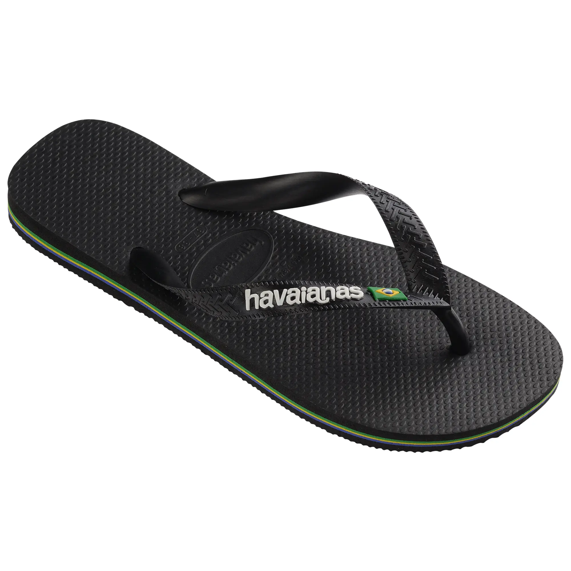 Product image 2 of 8 of Havaianas Unisex Brasil Logo Flip Flops - Black/Black