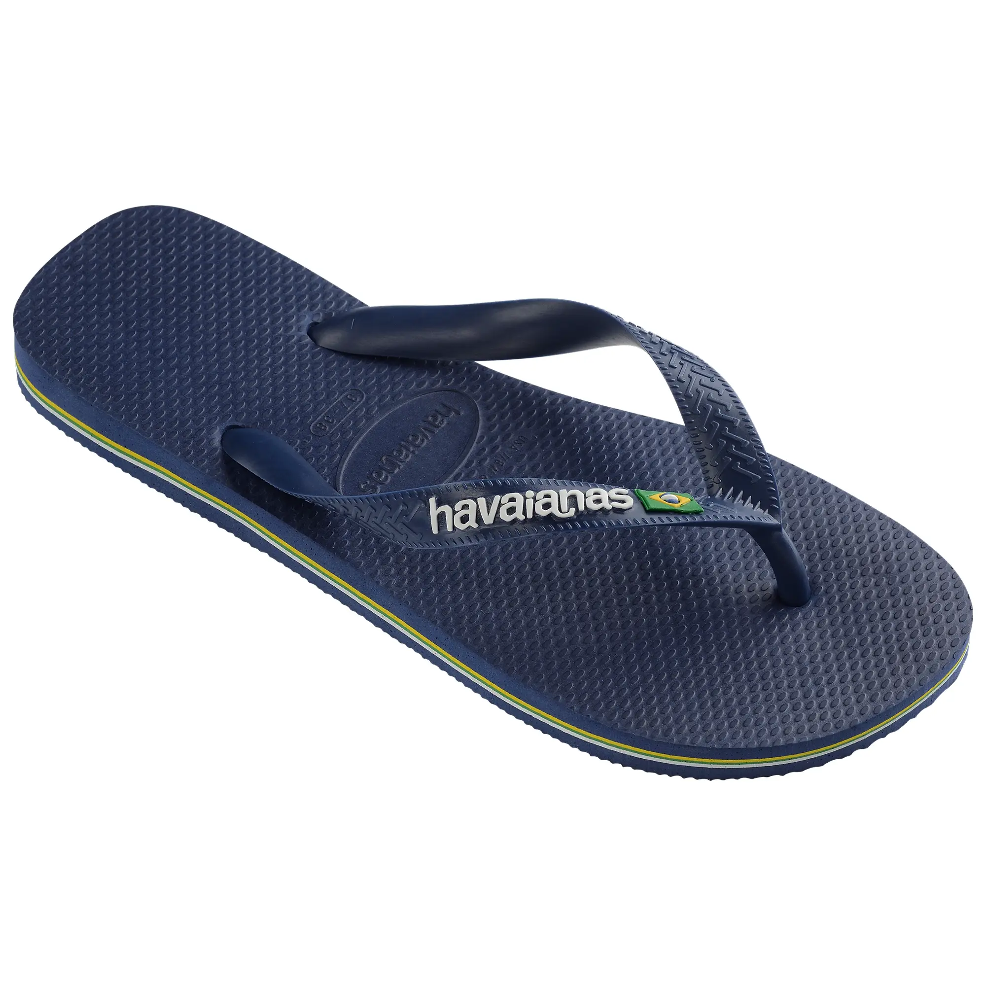 Product image 2 of 5 of Havaianas Unisex Brasil Logo Flip Flops - Navy Blue