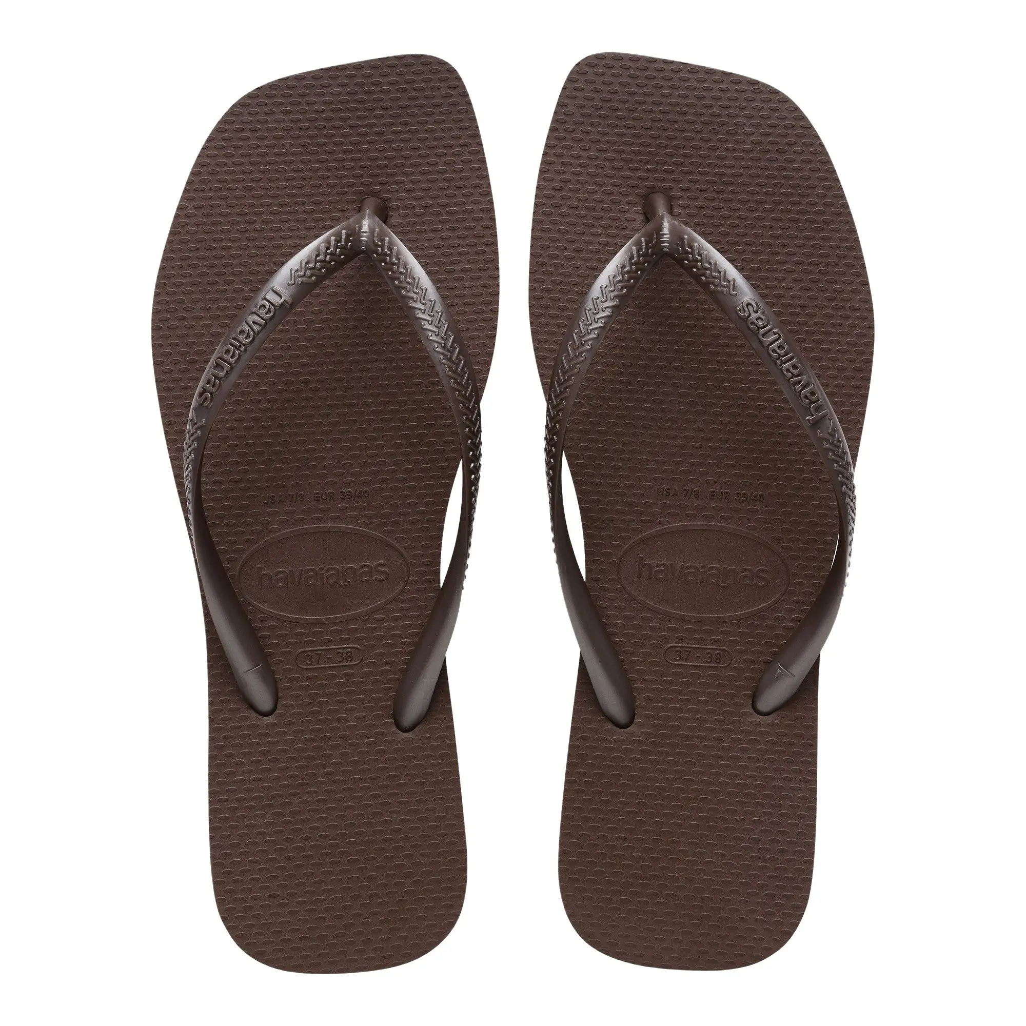 Product image 1 of 6 of Havaianas Women's Slim Square Flip Flops - Dark Brown