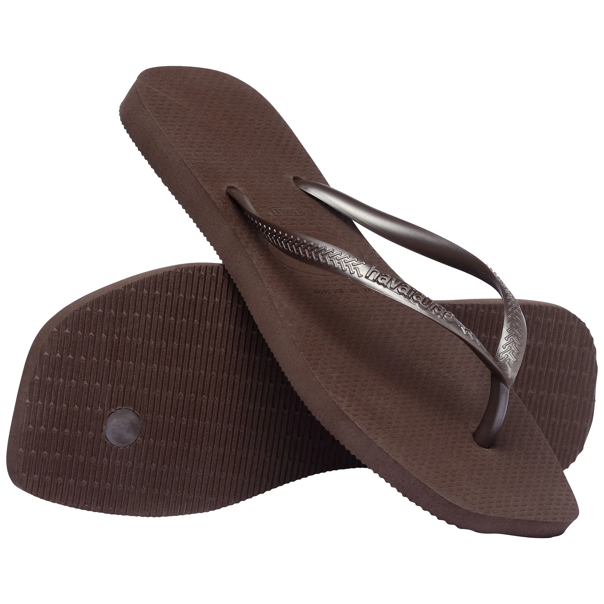 Product image 3 of 6 of Havaianas Women's Slim Square Flip Flops - Dark Brown