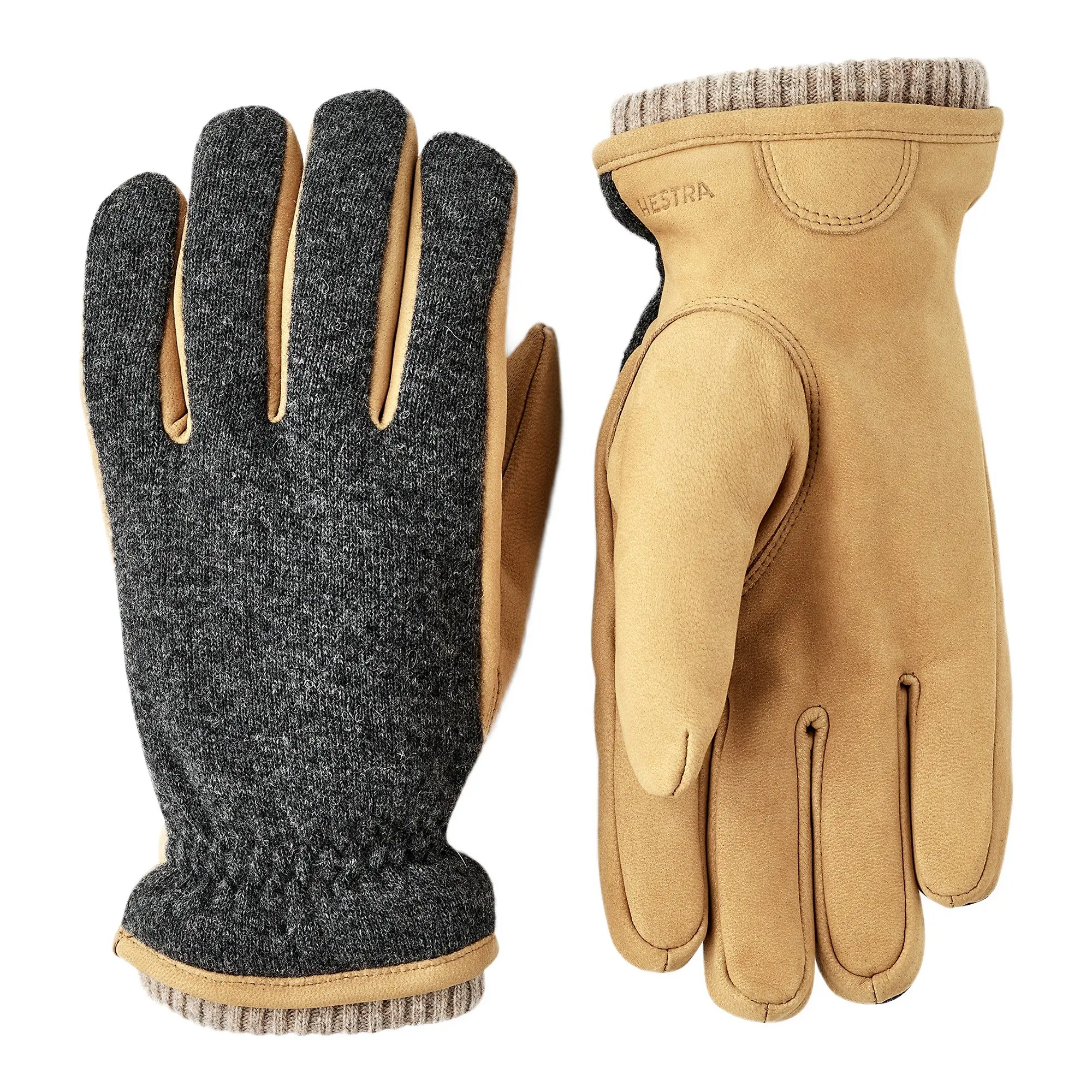 Product image 1 of 4 of Hestra Men's Noah Leather Gloves - Charcoal/Tan