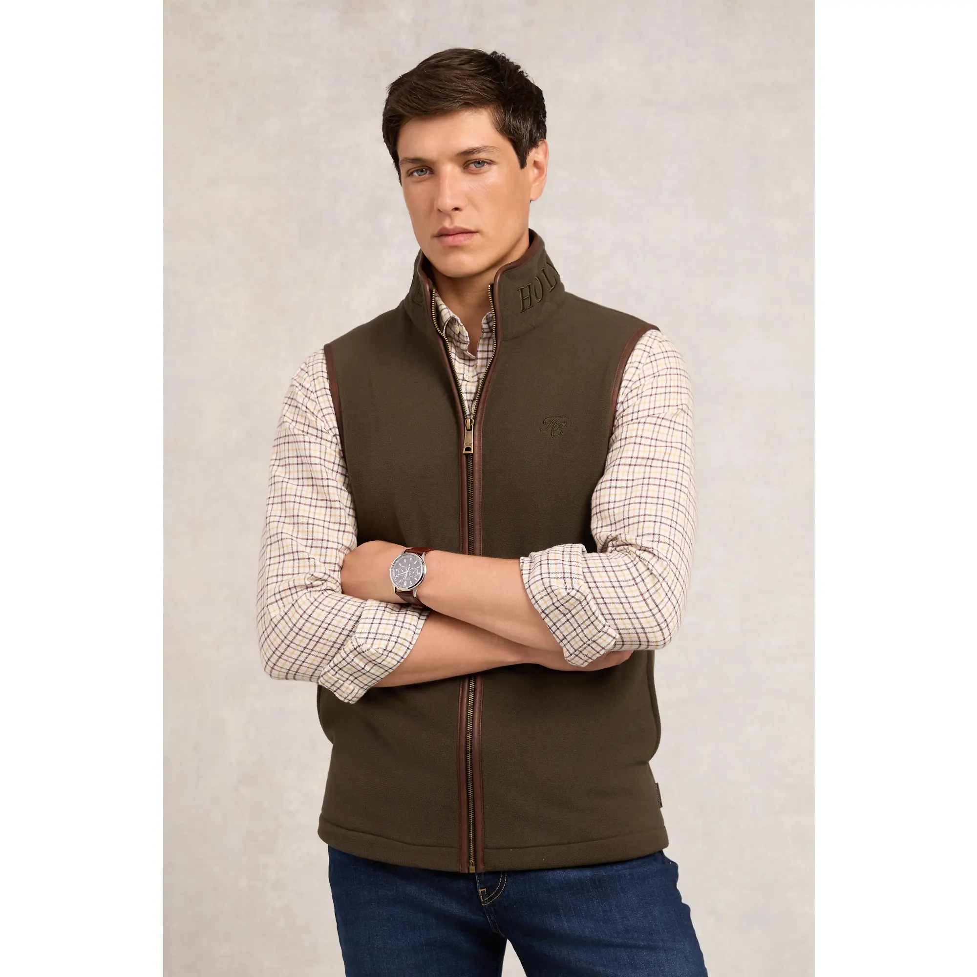 Product image 2 of 7 of Holland Cooper Men's Country Fleece Gilet - Khaki