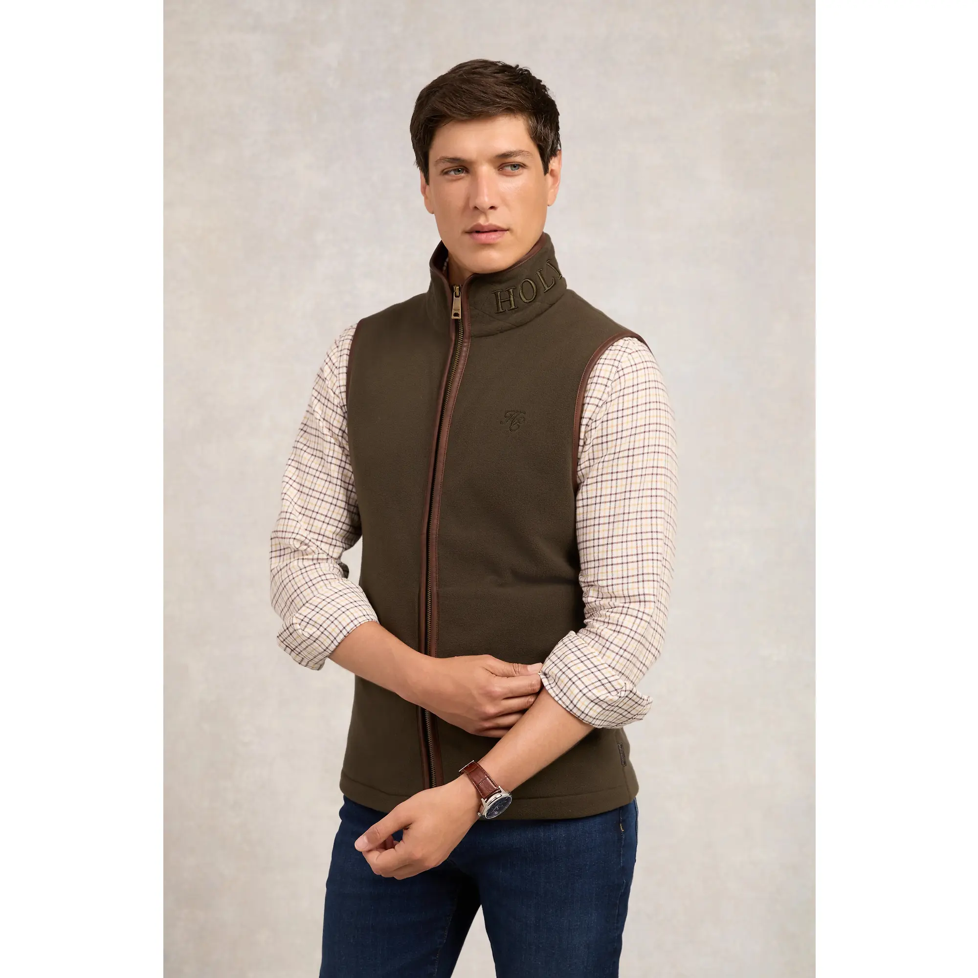Product image 3 of 7 of Holland Cooper Men's Country Fleece Gilet - Khaki