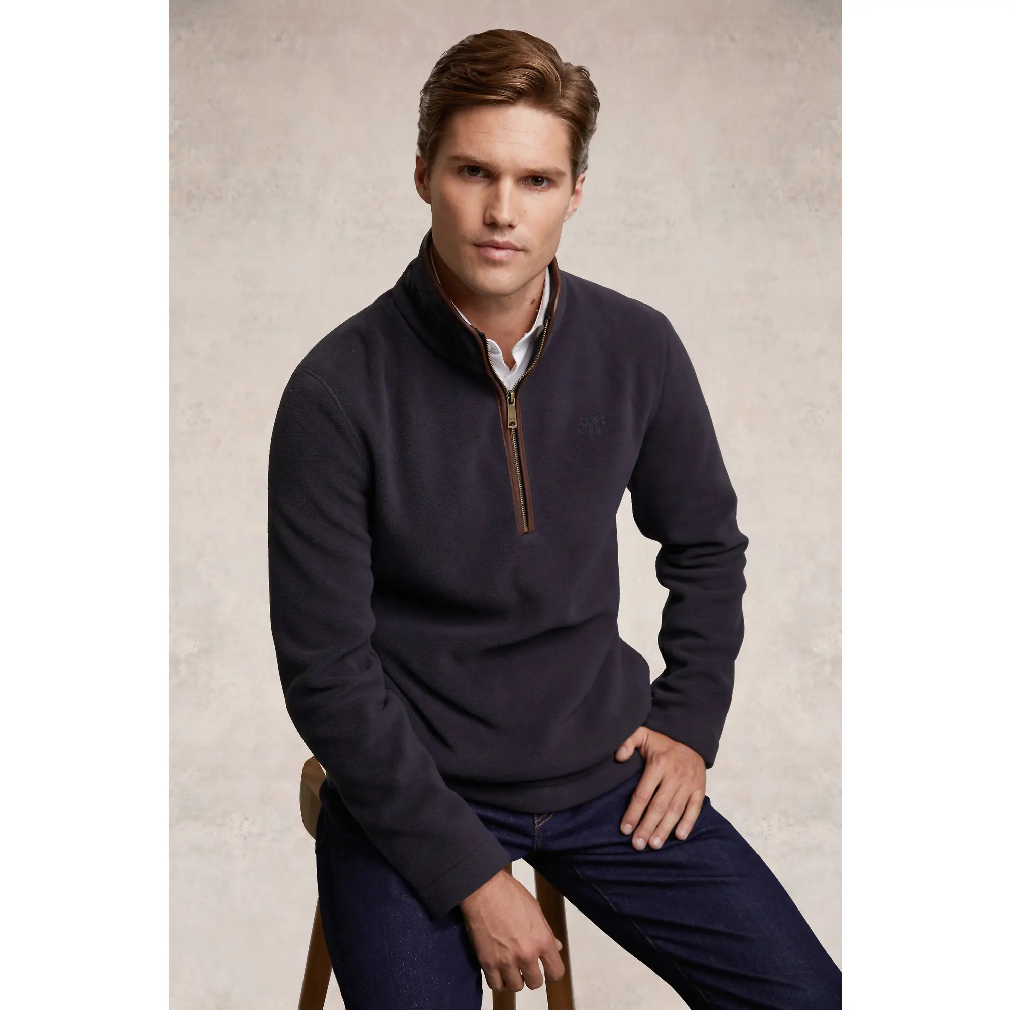 Product image 3 of 8 of Holland Cooper Men's Country Fleece Quarter Zip - Ink Navy
