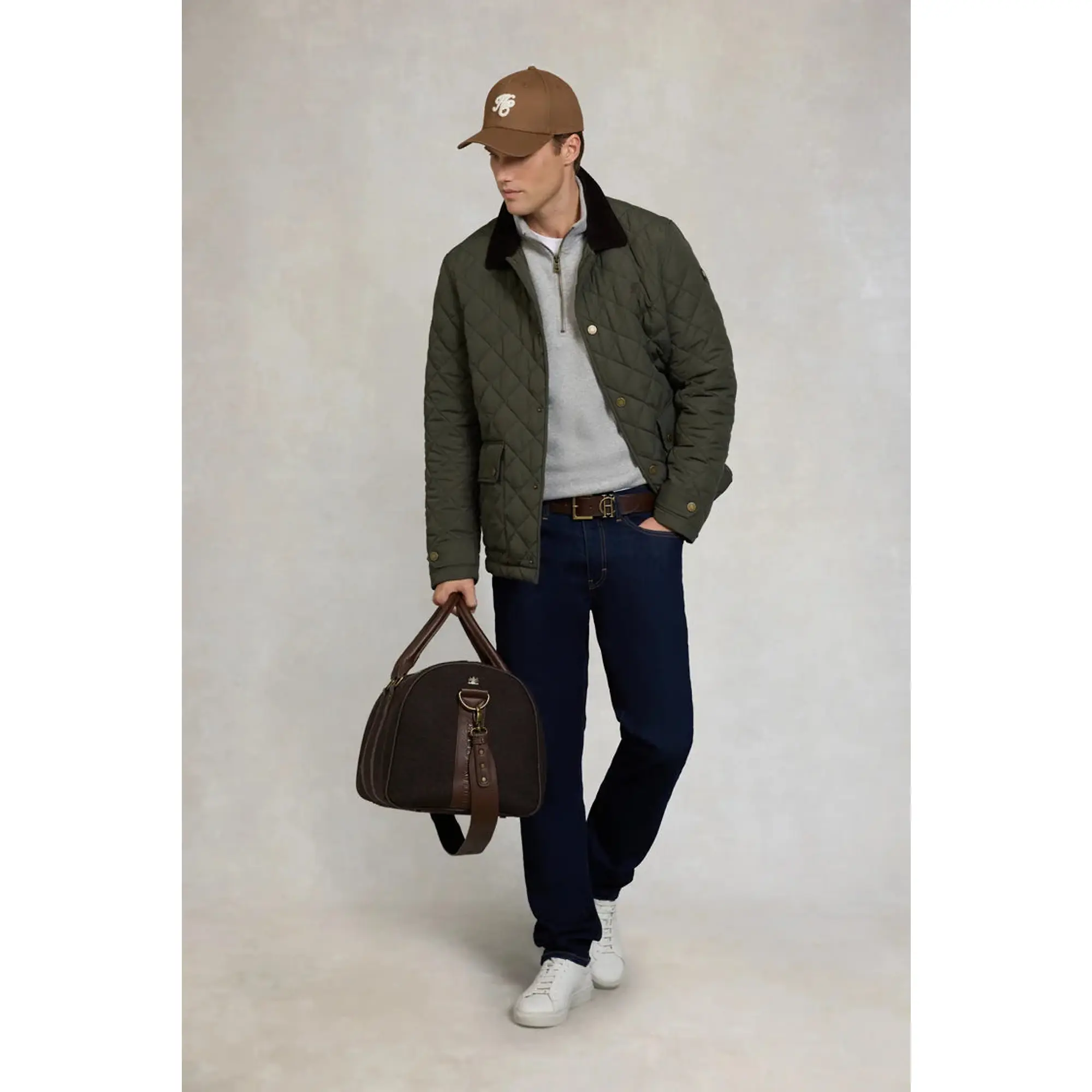 Product image 4 of 9 of Holland Cooper Men's Quarter Zip Sweat  - Grey Marl